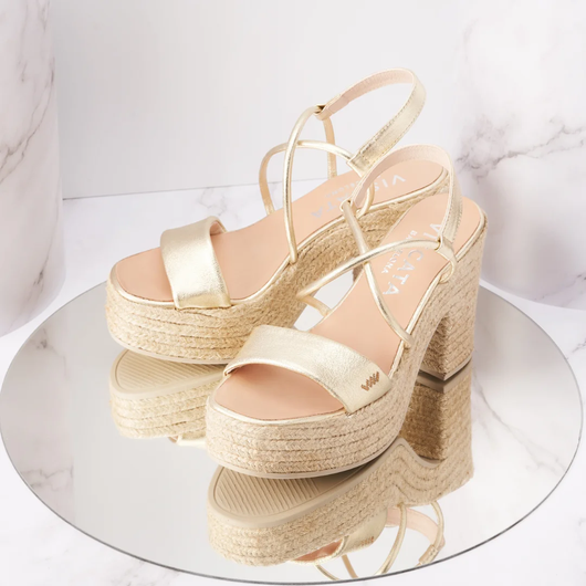 Women's Gold Espadrilles Step into Style Viscata