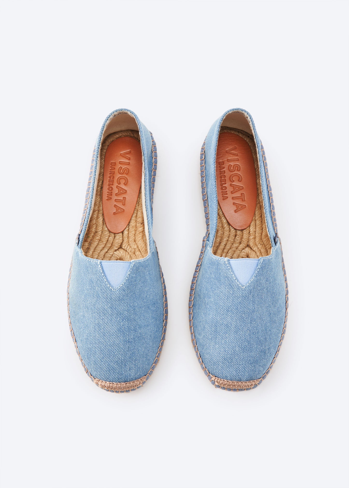 Barceloneta Limited Edition Light Denim Slip On Women Closed Toe Espadrille Flats