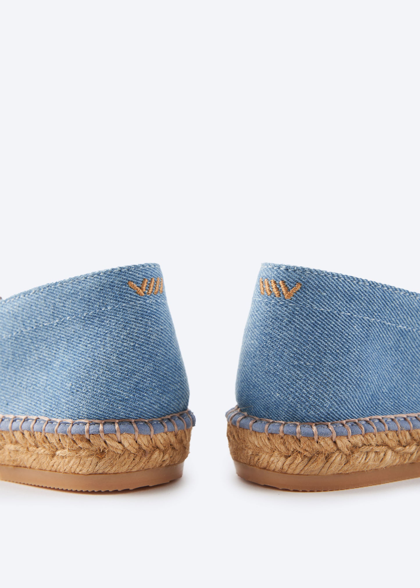 Barceloneta Limited Edition Light Denim Slip On Women Espadrille Flats Back Details