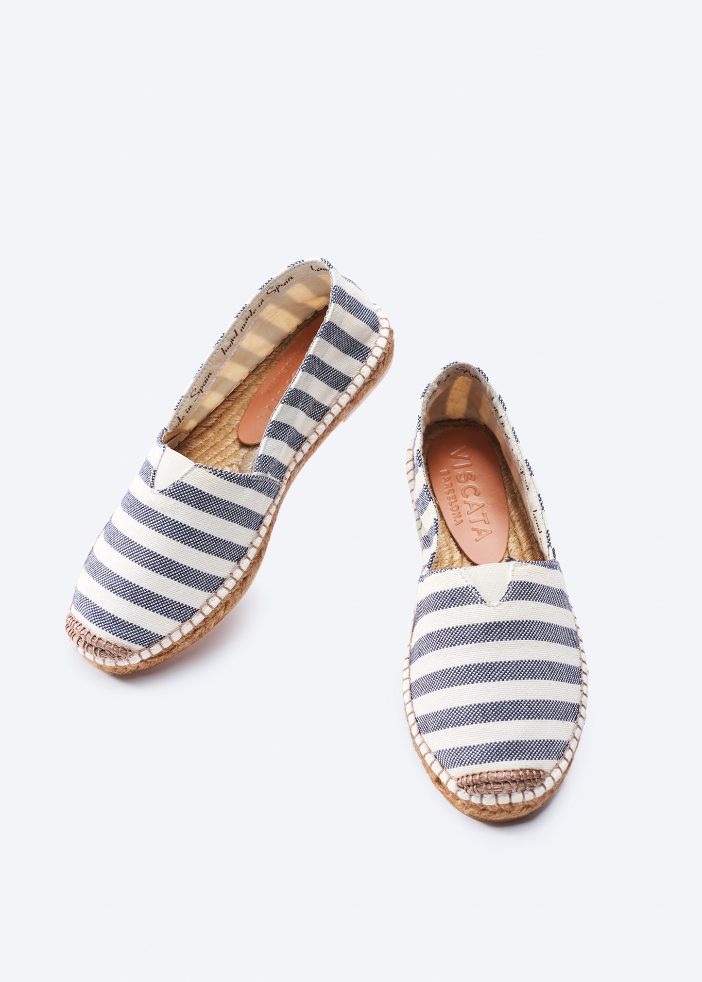Barceloneta Limited Edition Sailor Stripes Canvas Slip On Women Closed Toe Espadrille Flats