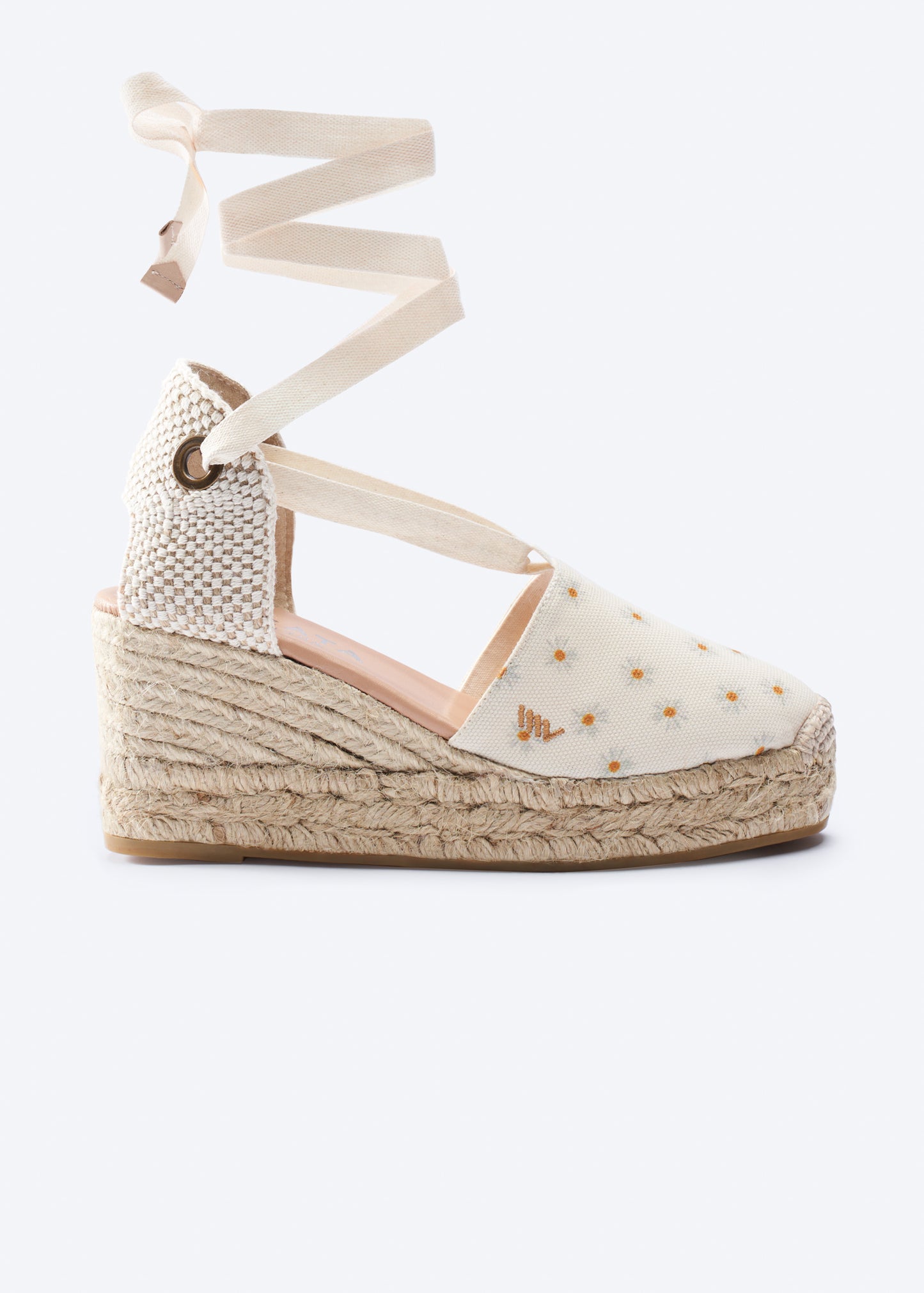 Bisbe Limited Edition Daisy Canvas Lace Up Women Espadrille Wedge