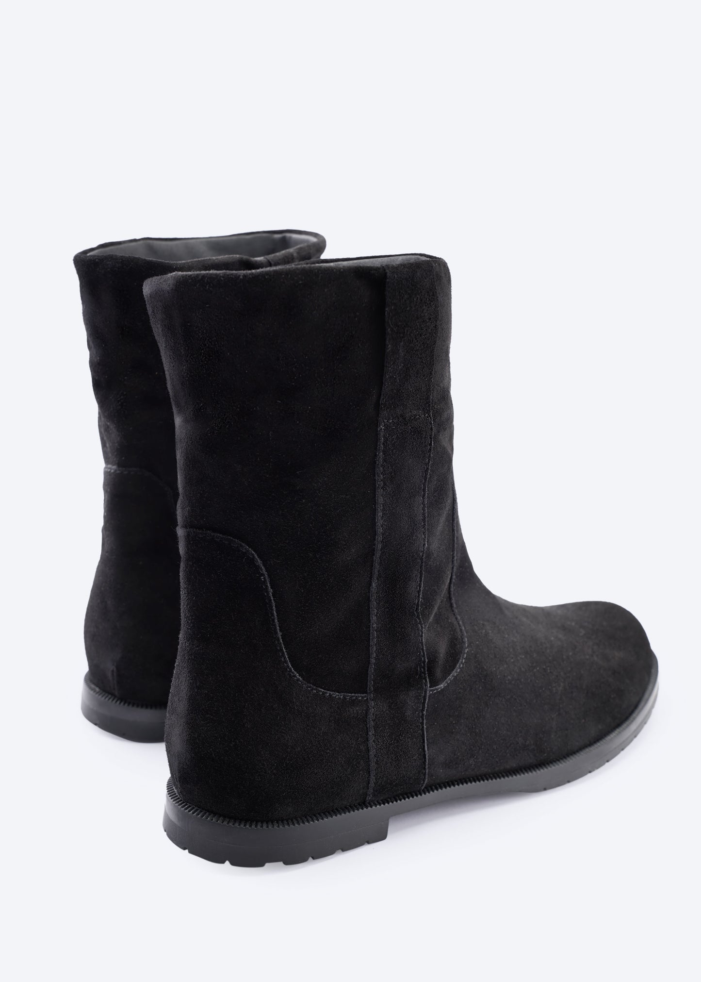 Viscata Cremona Black Suede Women Flat Boots Back Close-up