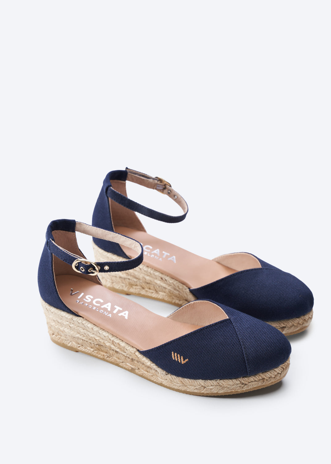 Formiga Ash Grey Canvas Ankle Strap Women Espadrille Wedges