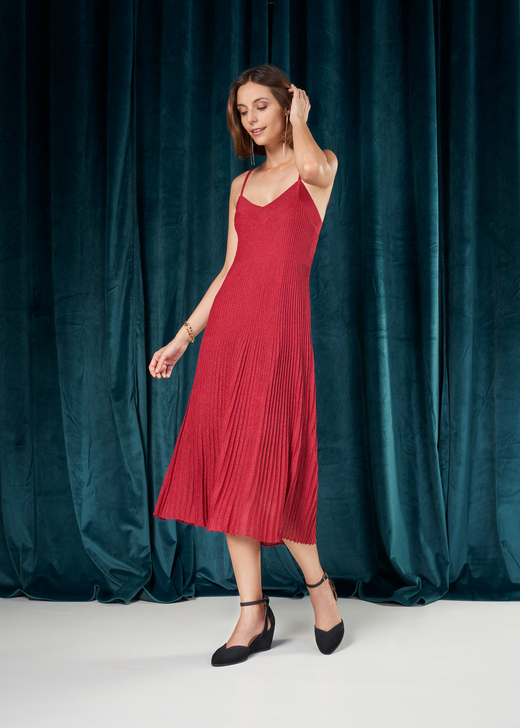 Garda Black Suede Ankle Strap Woman Wedge Shoes Outfit