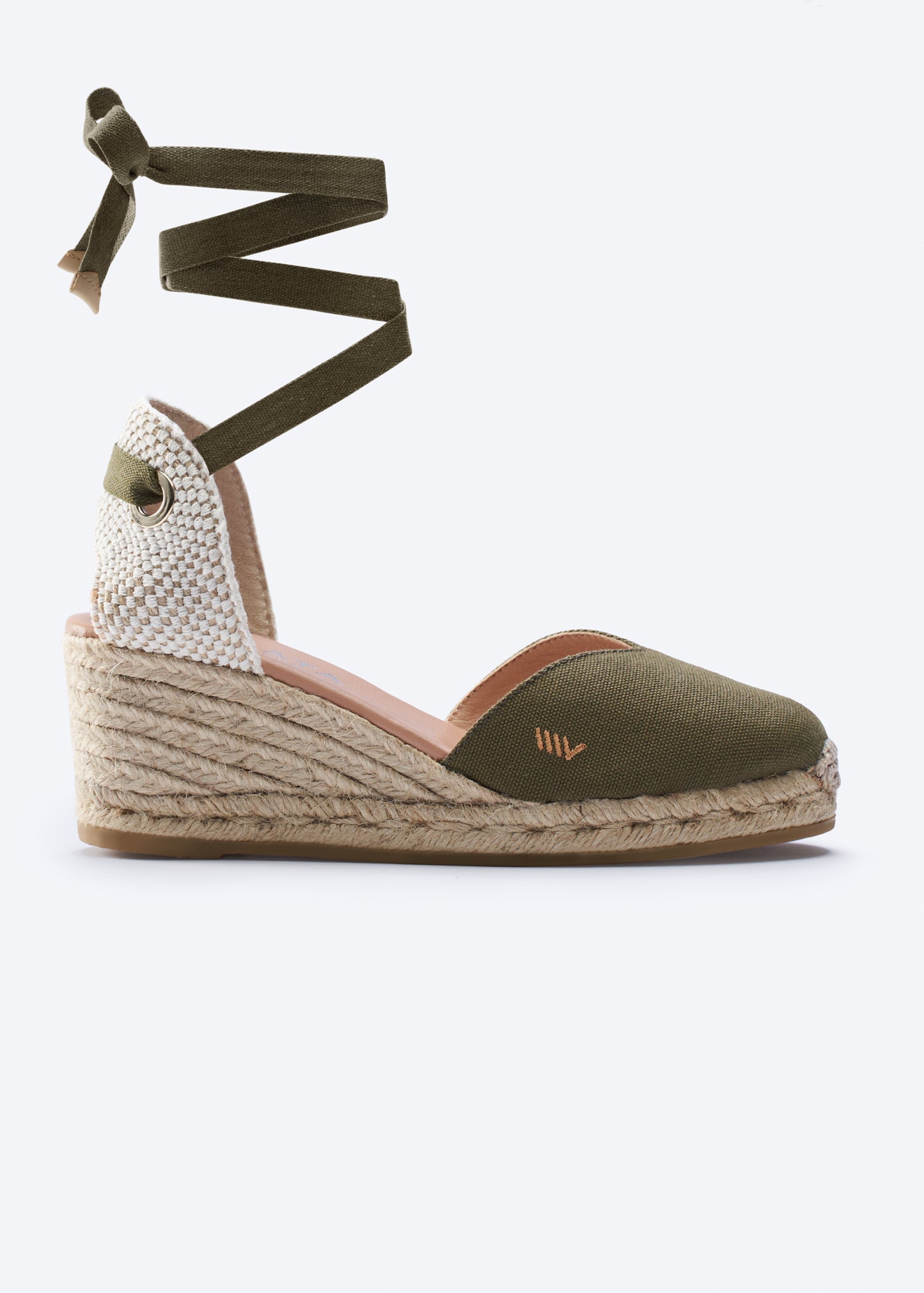 Gava Limited Edition Olive Canvas Lace Up Women Espadrille Wedge
