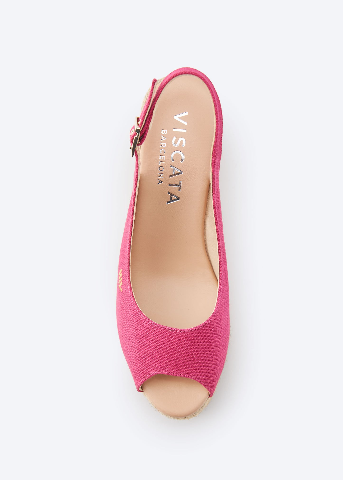 Gavina Limited Edition Fuchsia Canvas Slingback Women Open Toe Espadrille Wedge