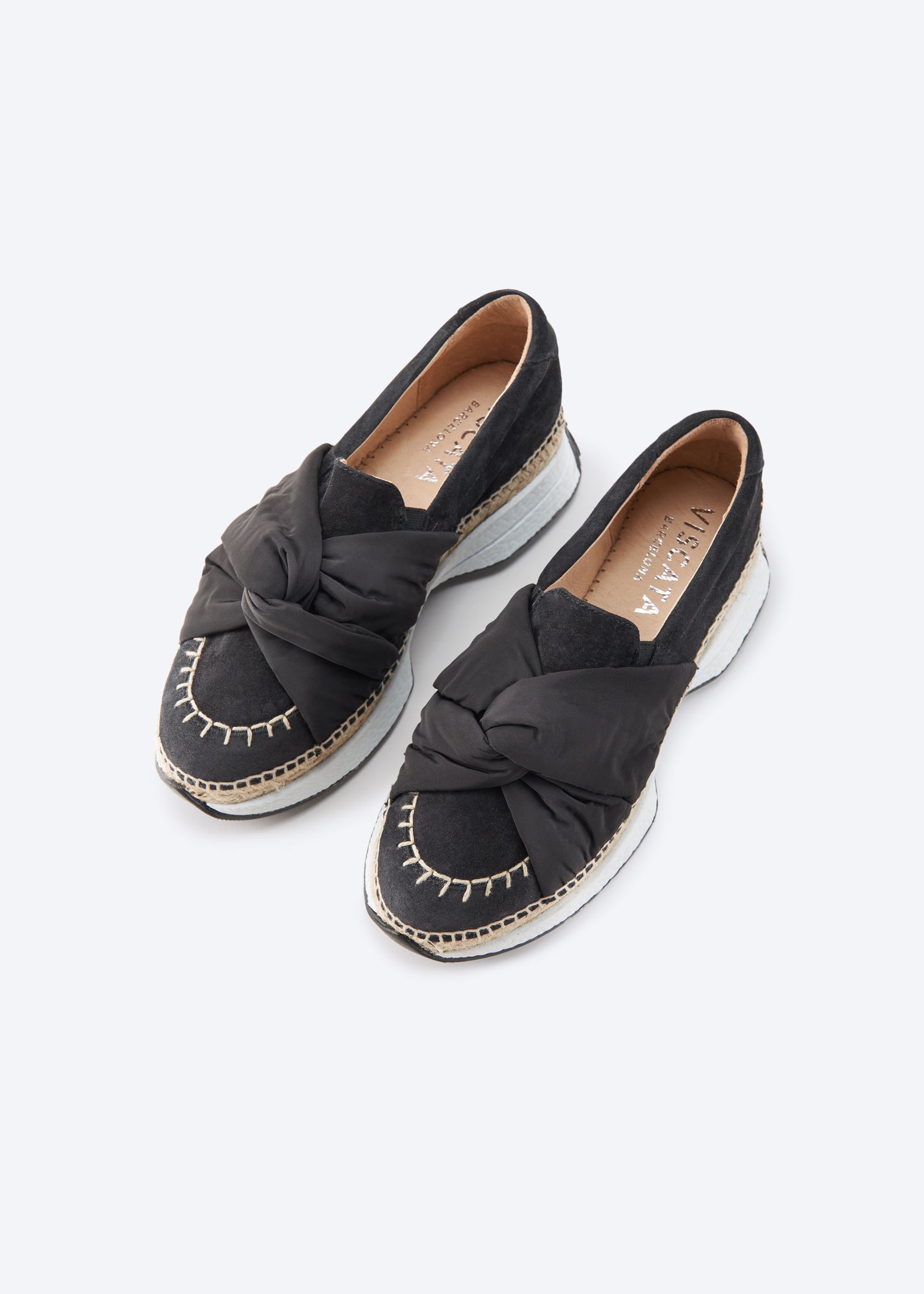 Giverola Black Suede Women Espadrille Sneaker Flatforms