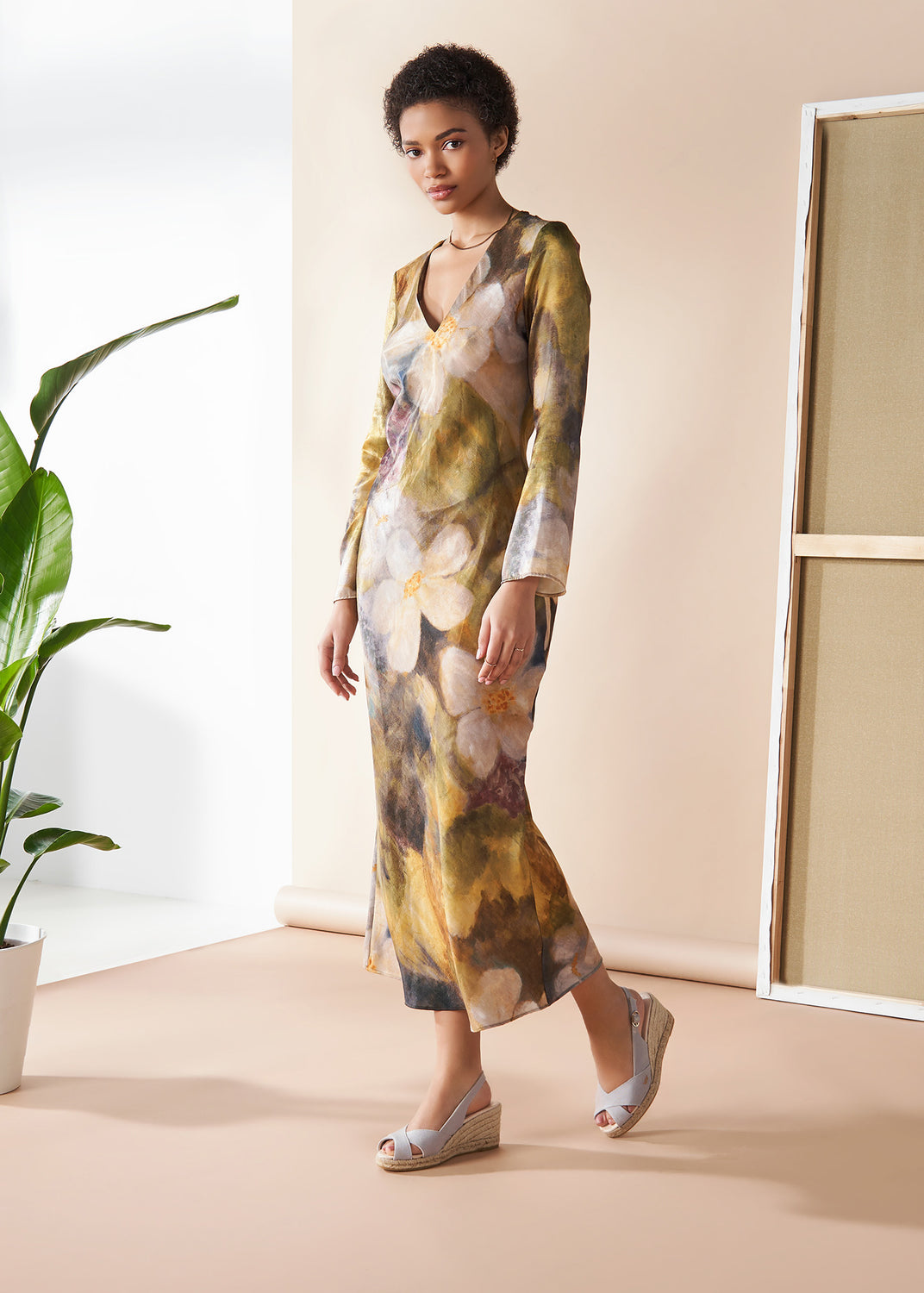 Llansa Crossed Open Toe Ash Grey Canvas Slingback Women Espadrille Wedges Outfit