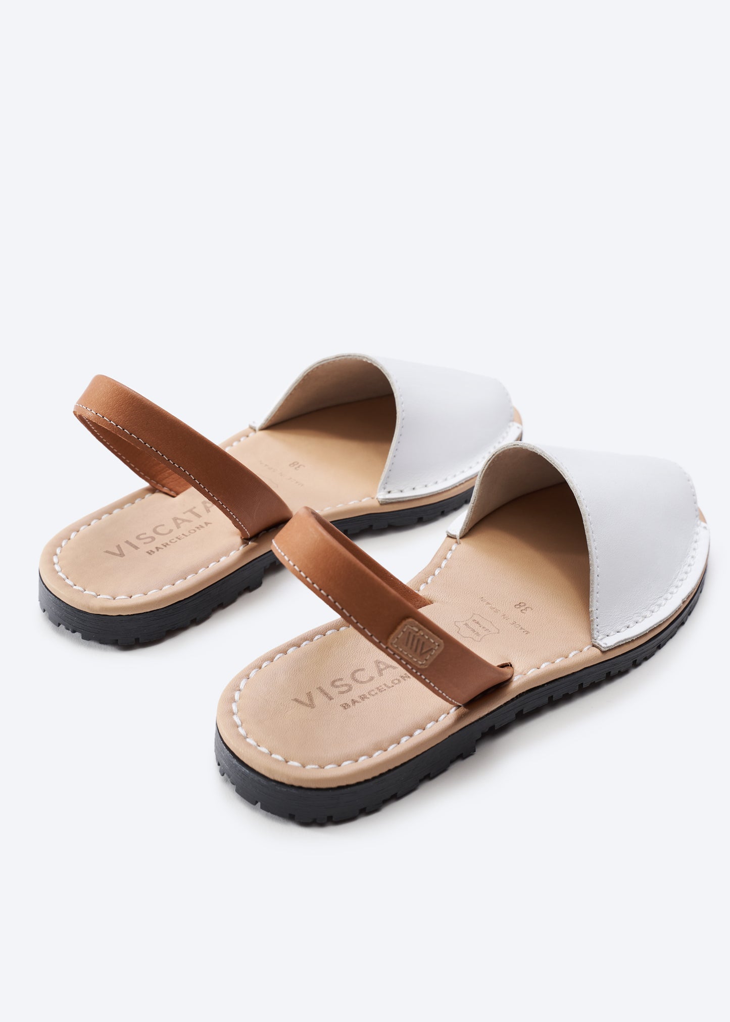 Menorquina Limited Edition White Leather Slip On Women Avarca Sandals
