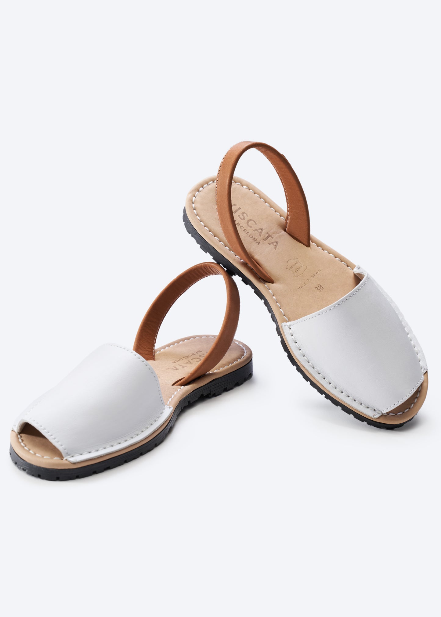 Menorquina Limited Edition White Leather Slip On Women Flats