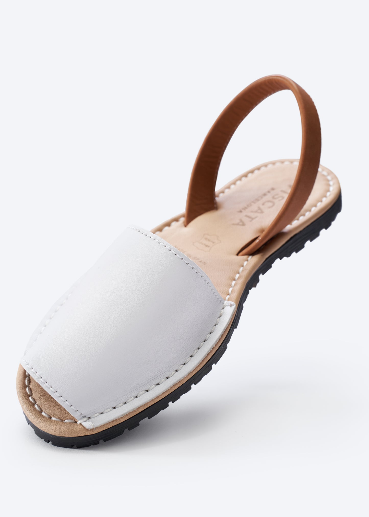 Menorquina Limited Edition White Leather Slip On Women Avarca Flat