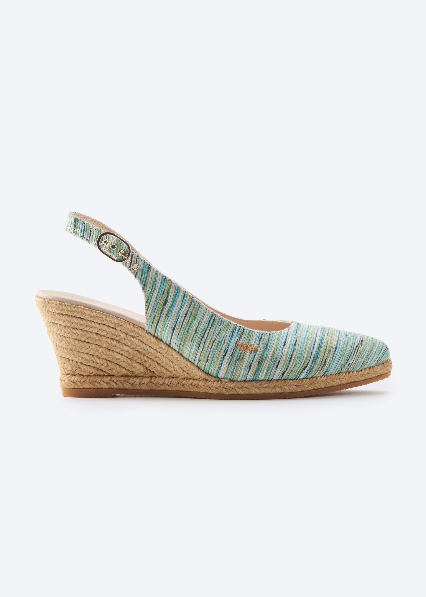 Palomera Limited Edition Multicolor Blue Canvas Slingback Women Espadrille Wedge