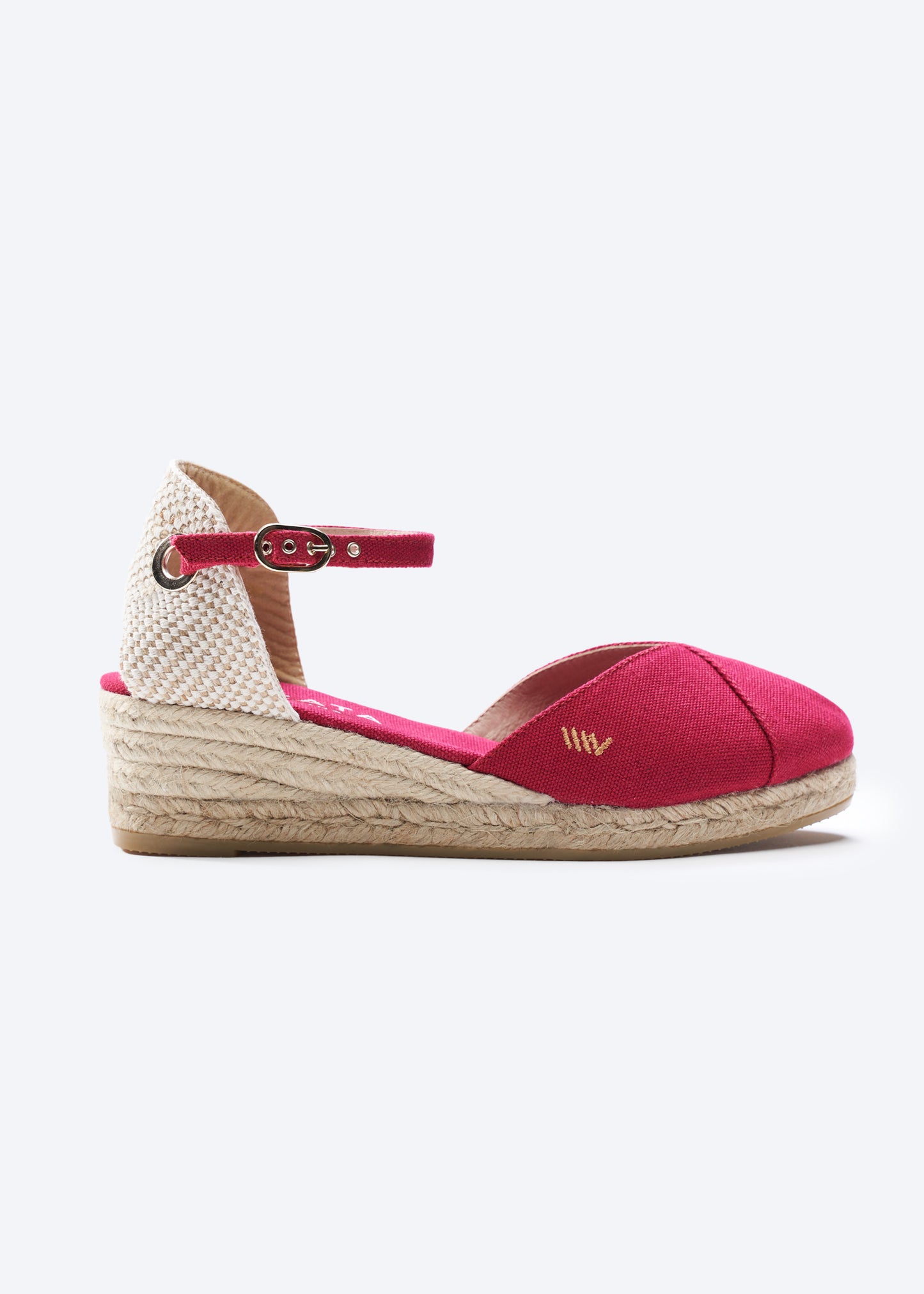 Pubol Limited Edition Cherry Canvas Ankle Strap Women Espadrille Wedge