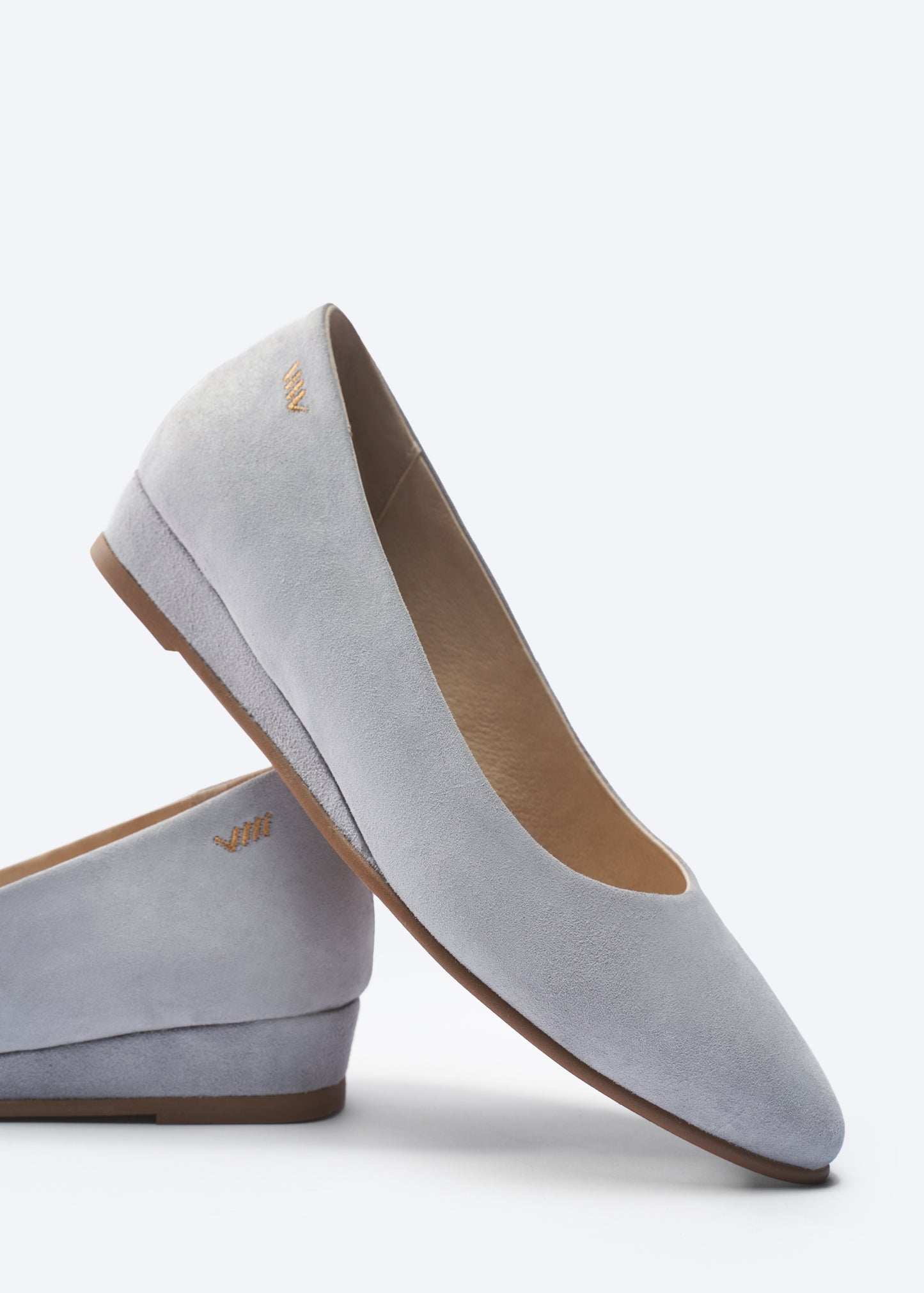 Roma Ash Grey Suede Slip On Women Closed Toe Flats