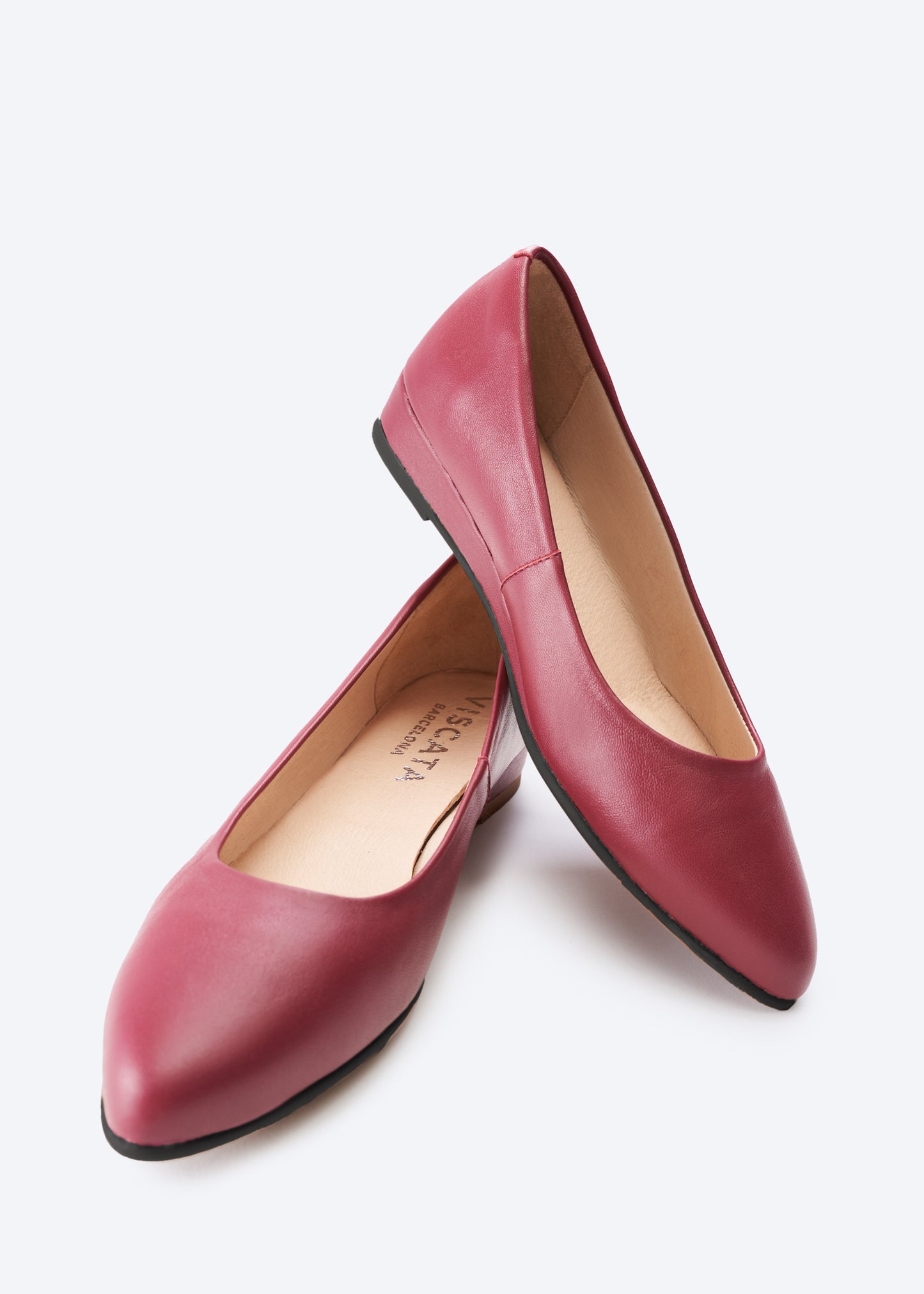 Roma Burgundy Leather Slip On Flats