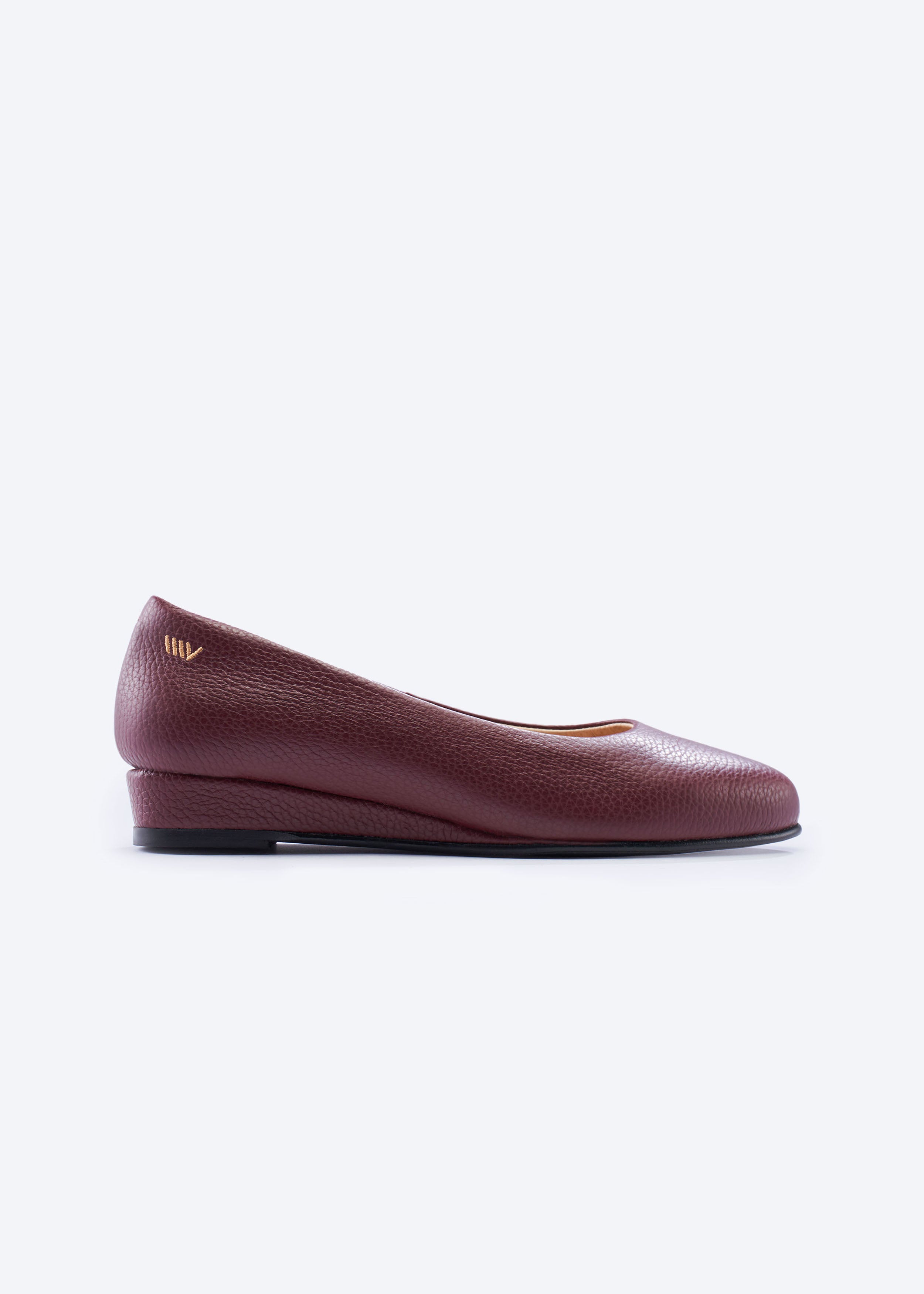 Roma Premium Fabrics Women's Leather Ballet Flats Burgundy Grain / 8