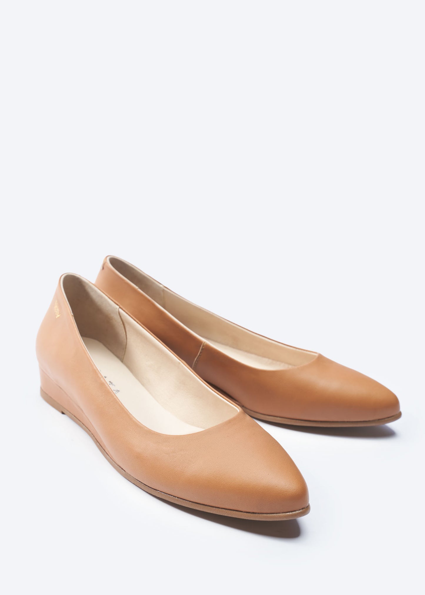 Roma Whiskey Brown Leather Slip On Women Flats