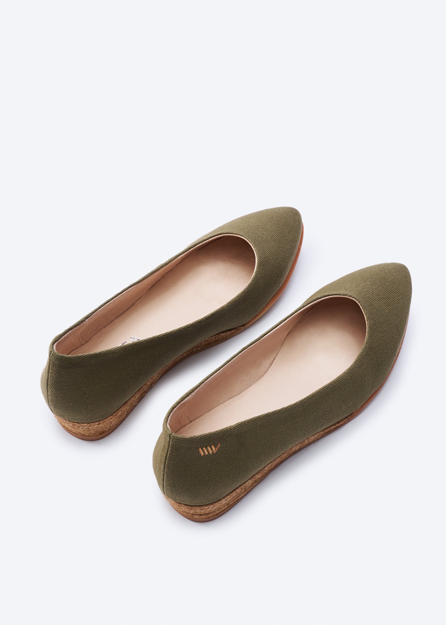 Rubina Limited Edition Olive Canvas Slip On Women Espadrille Flats Back Details