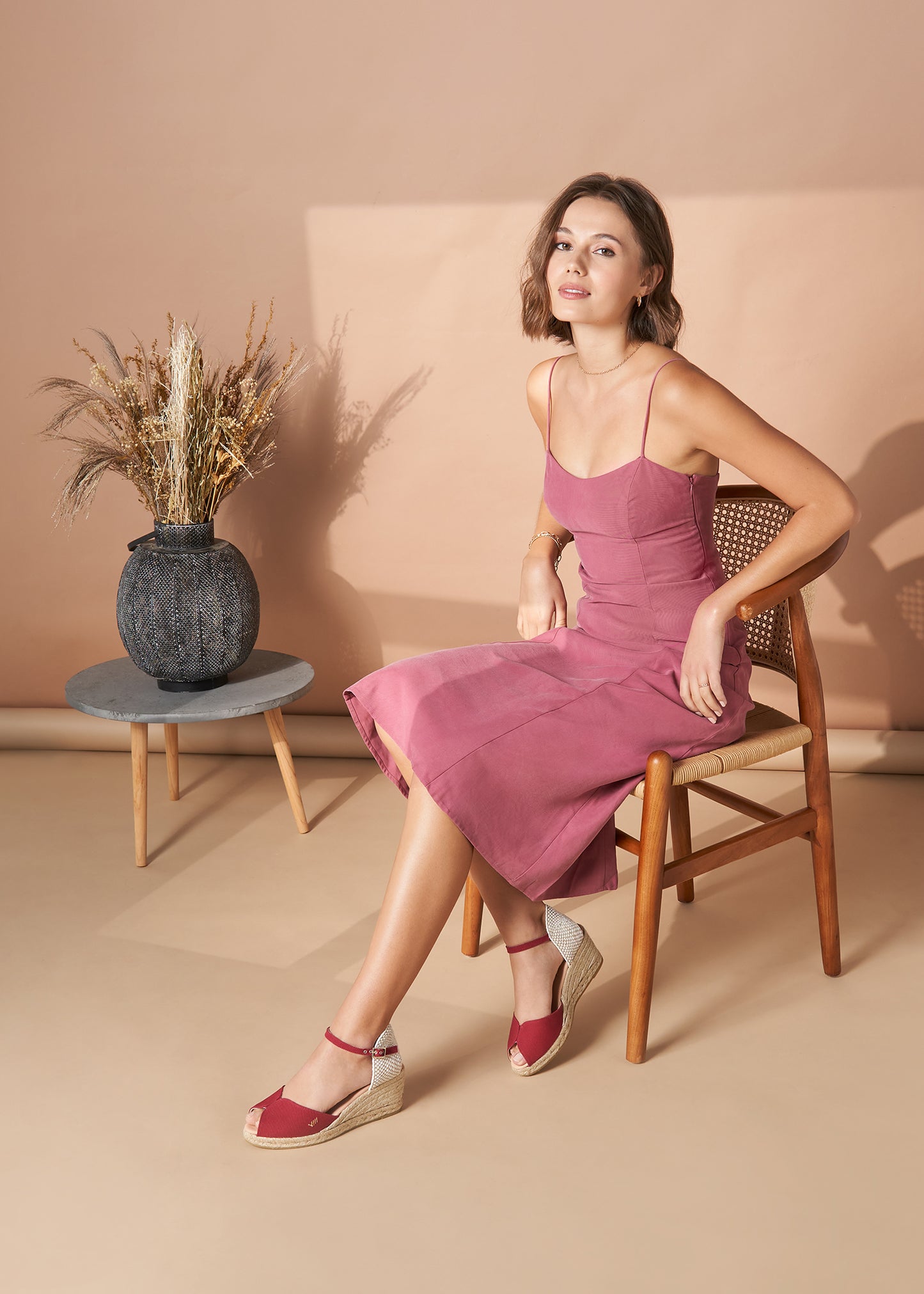 Sacova Limited Edition Cherry Canvas Ankle Strap Women Espadrille Open Toe Wedges Outfit