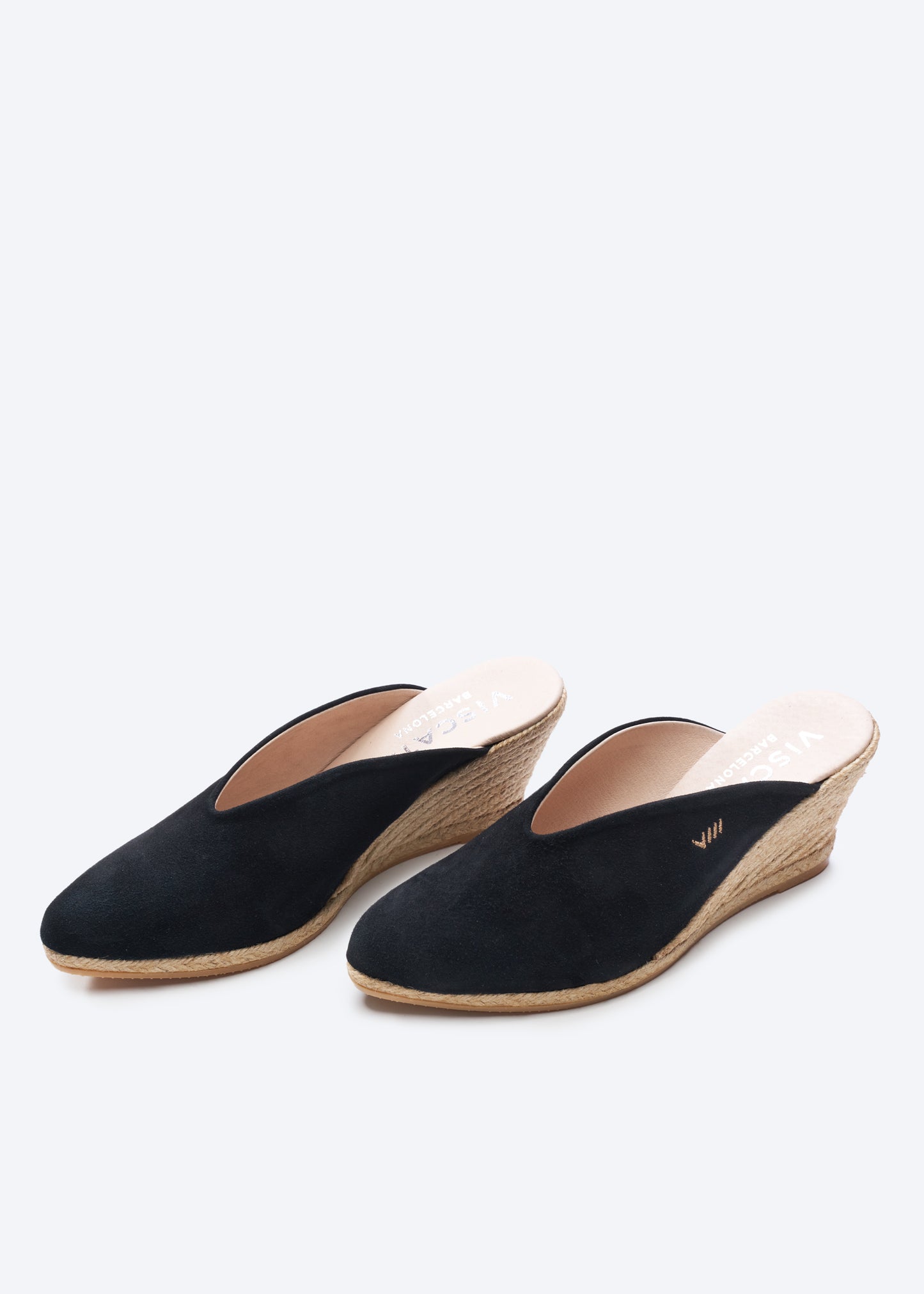 Truja Black Suede Slip On Woman Espadrille Mules