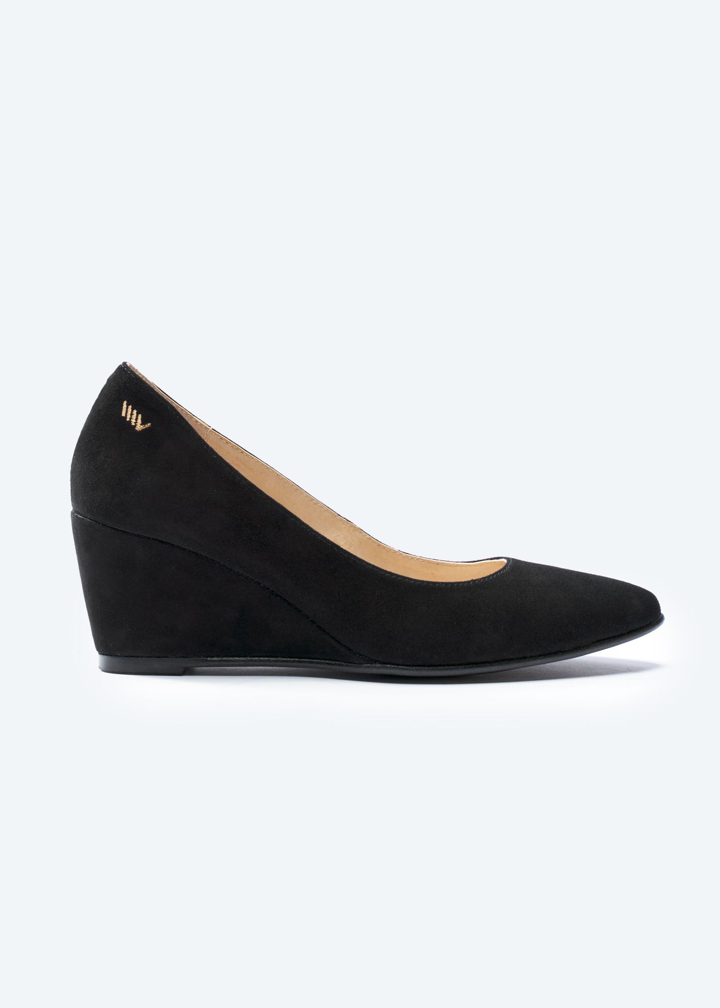 Verona Black Suede Slip On Women's Wedge