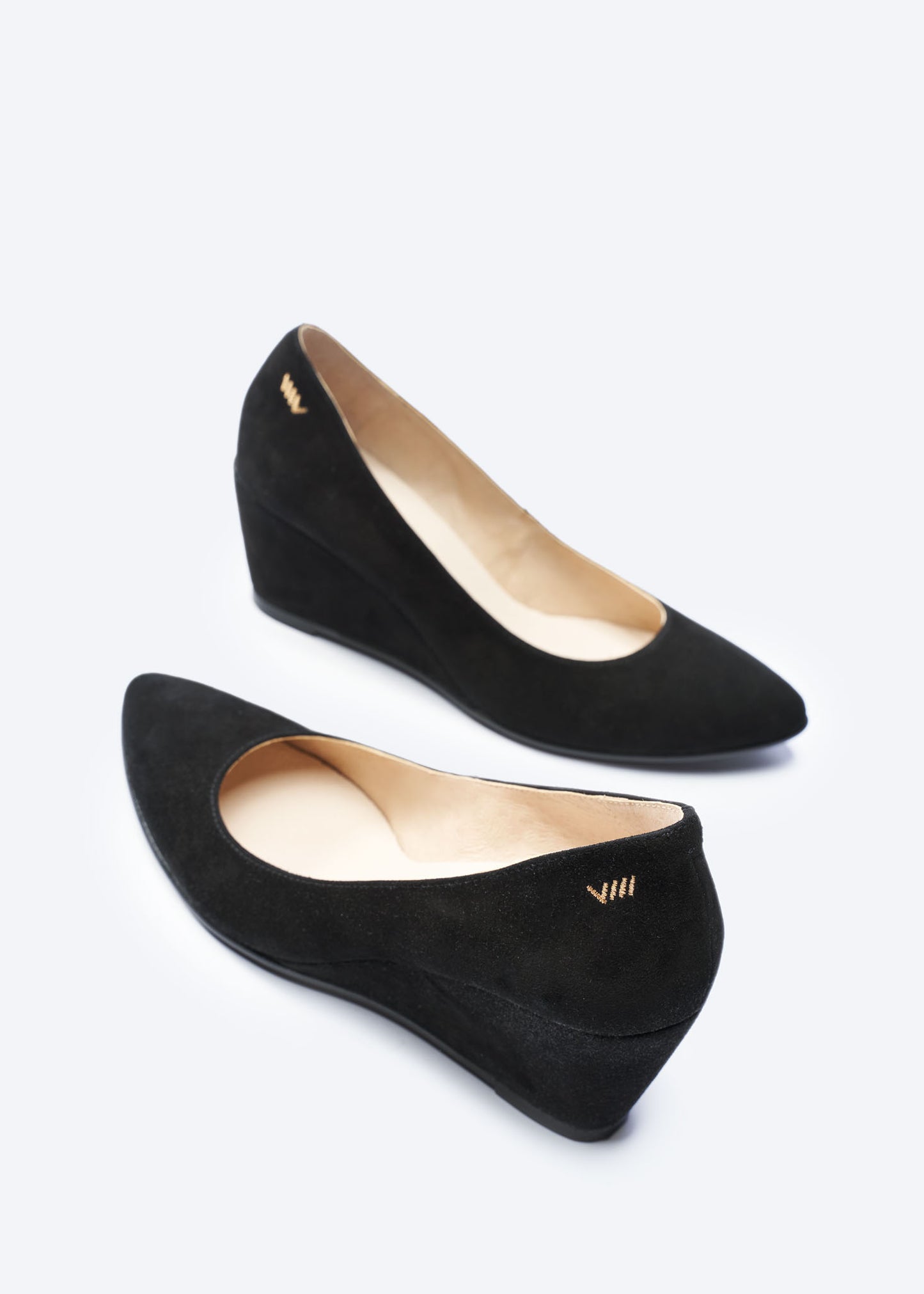 Verona Black Suede Slip On Women's Medium Wedges