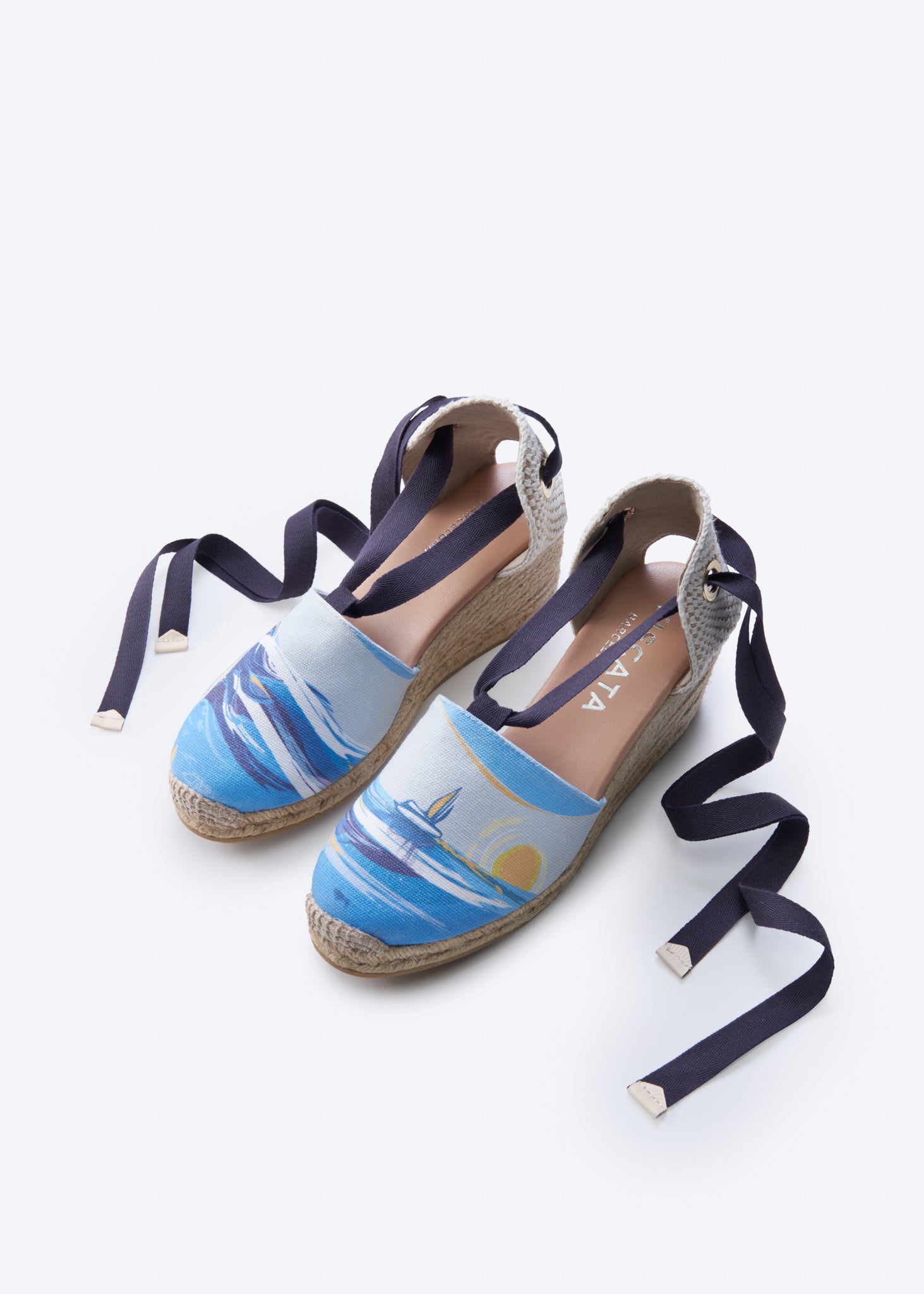 Escala Mediterranean Dreams Canvas Espadrille Wedges the dreamer