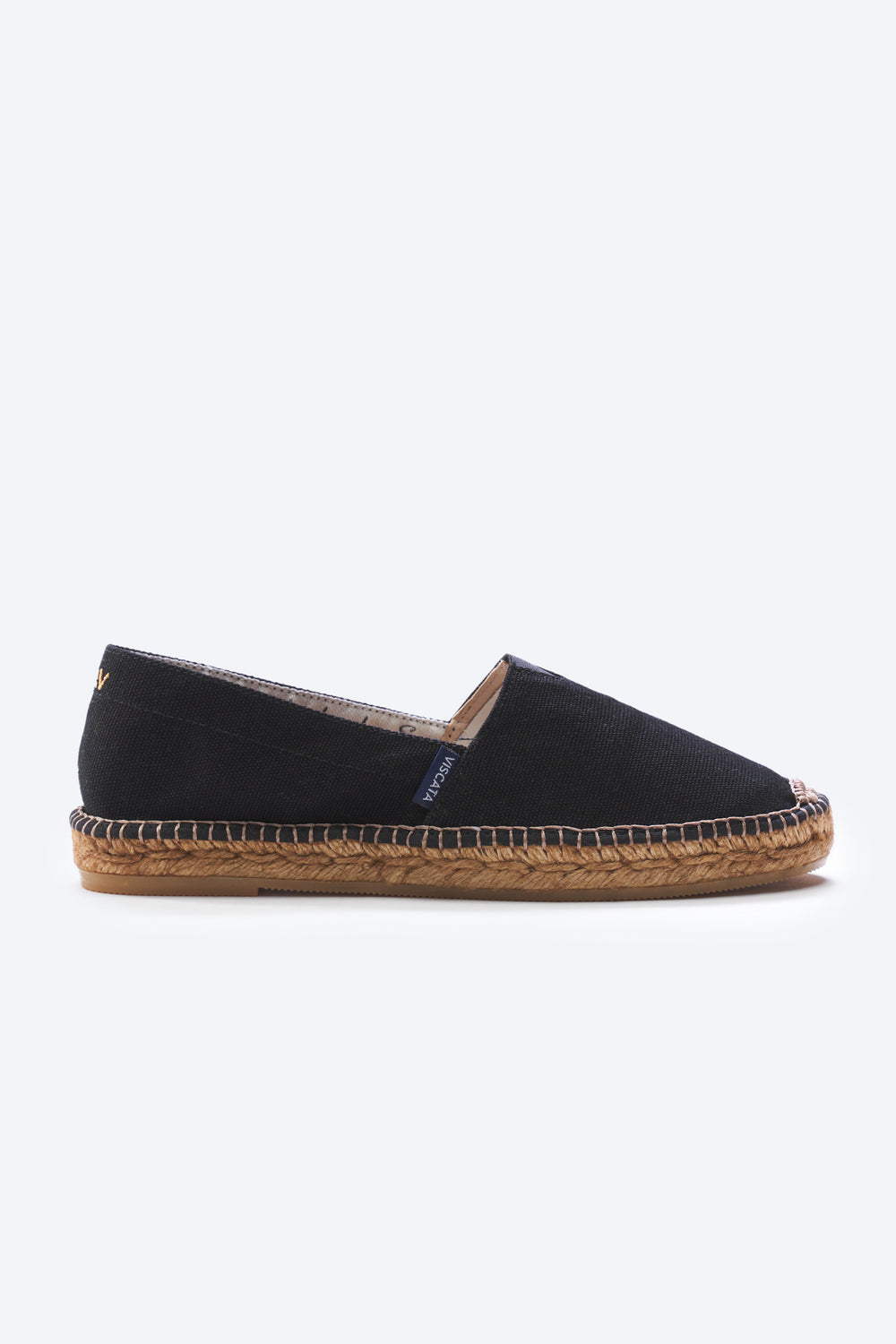 Barceloneta Black Canvas Slip On Women Espadrille Flat