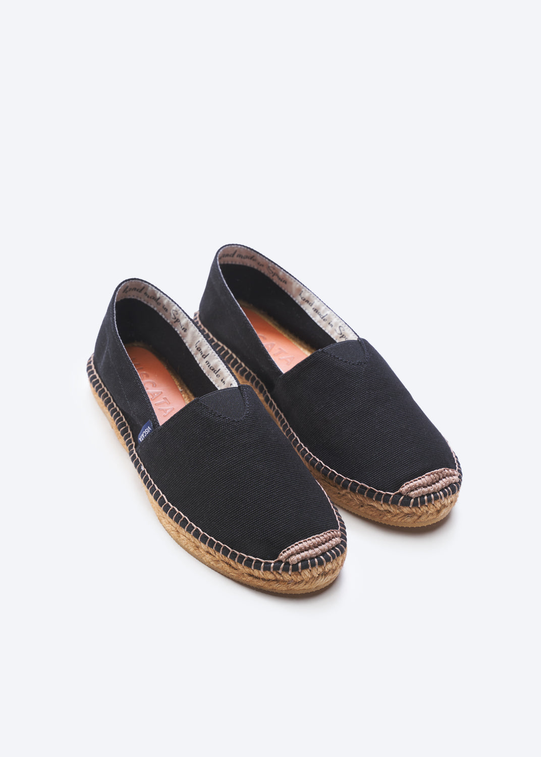 Barceloneta Black Canvas Slip On Viscata Women Espadrille Flats