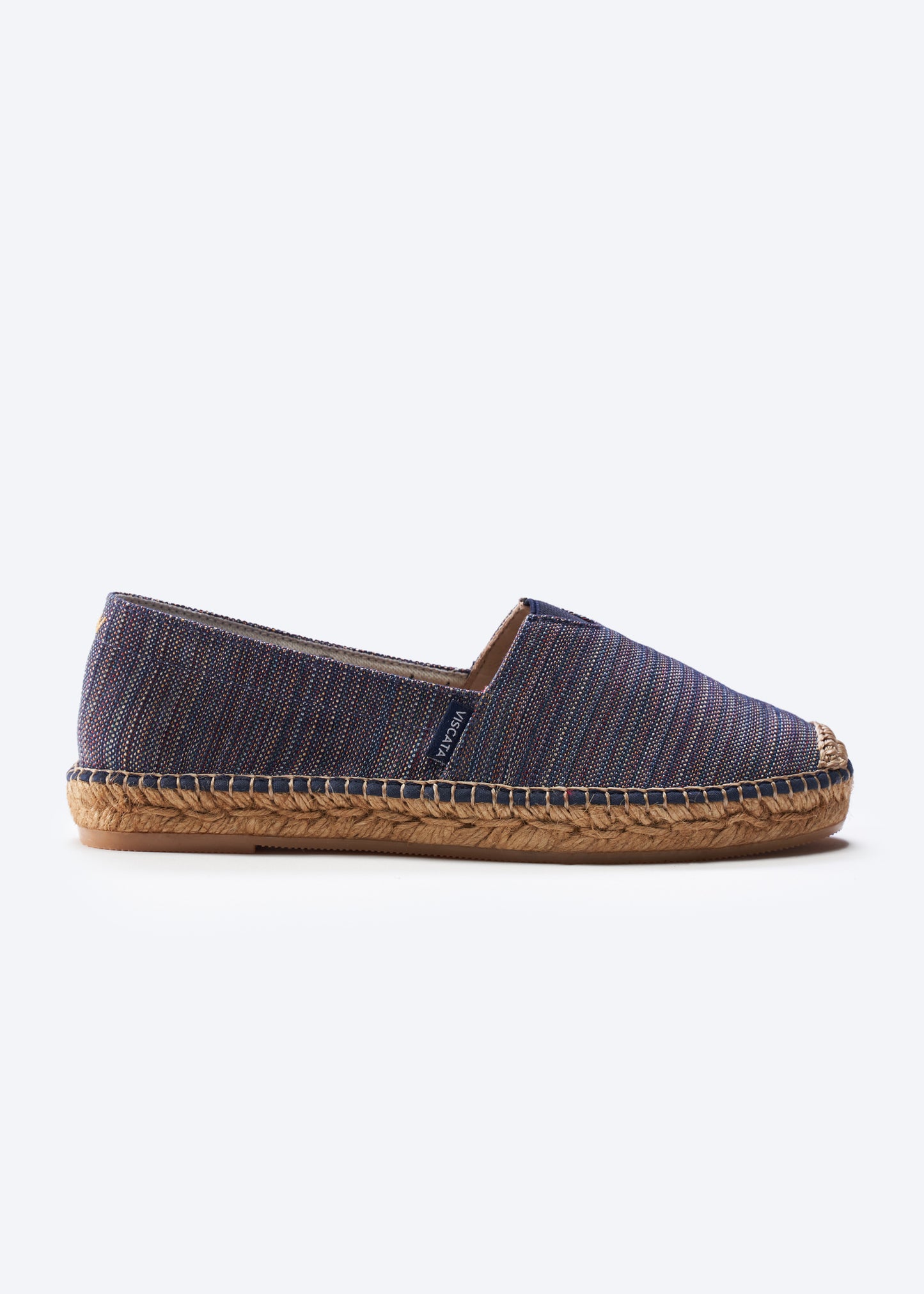 Barceloneta Navy Blue Kuba Canvas Woman Slip On Espadrille Flats