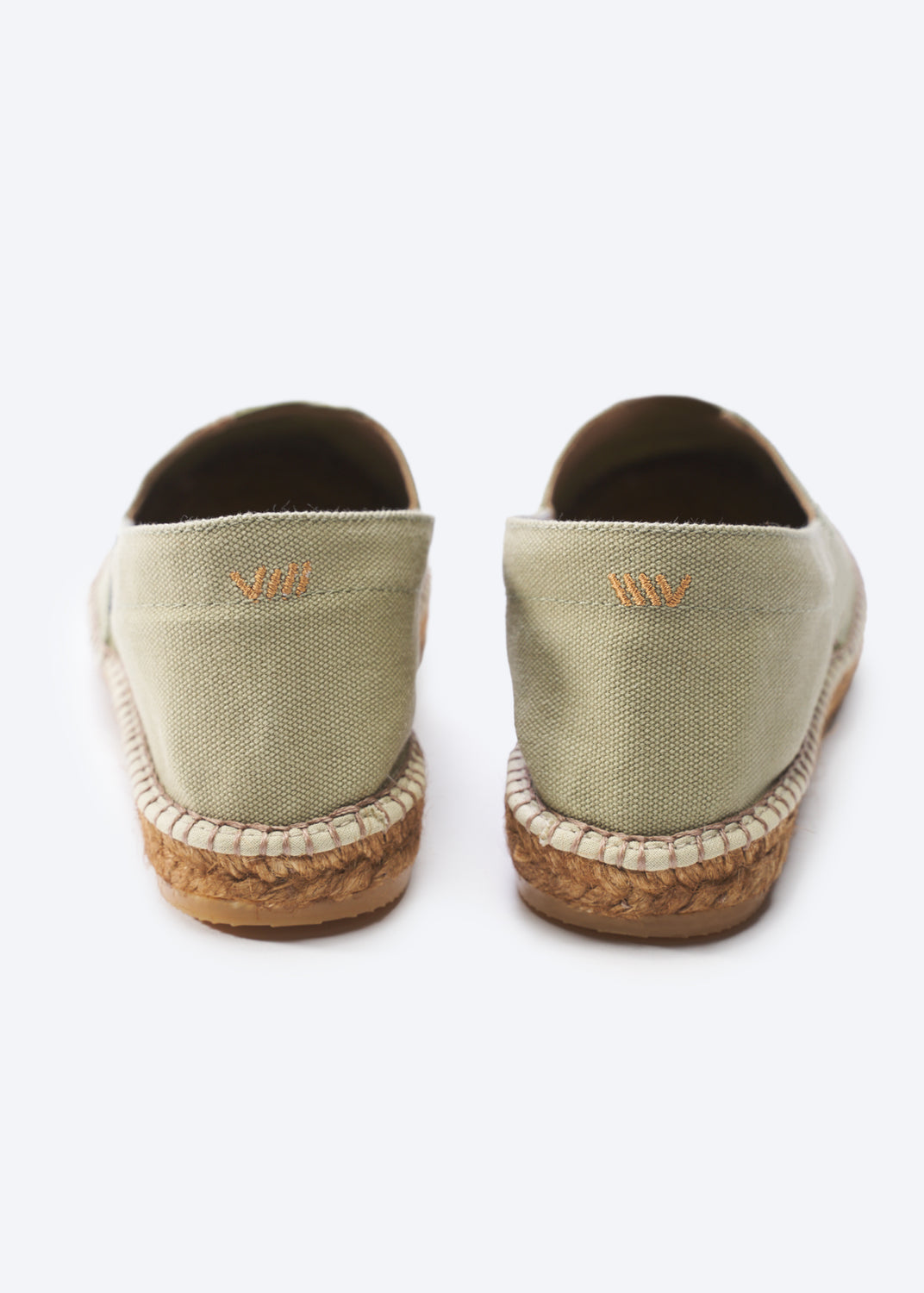 Barceloneta Limited Edition Sage Green Canvas Slip On Women Espadrille Flats Back Detail
