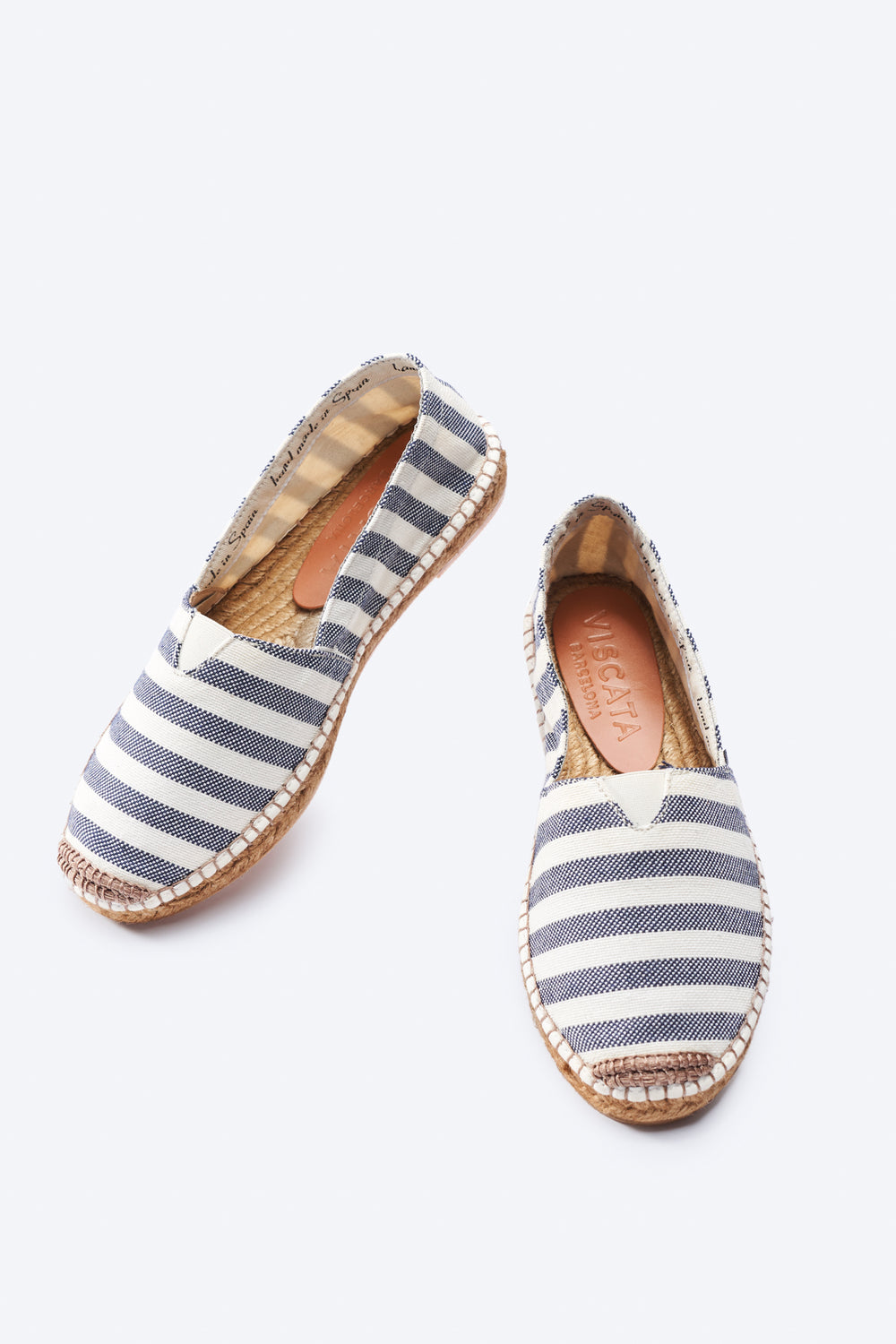 Barceloneta Limited Edition Sailor Stripes Canvas Slip On Women Closed Toe Espadrille Flats