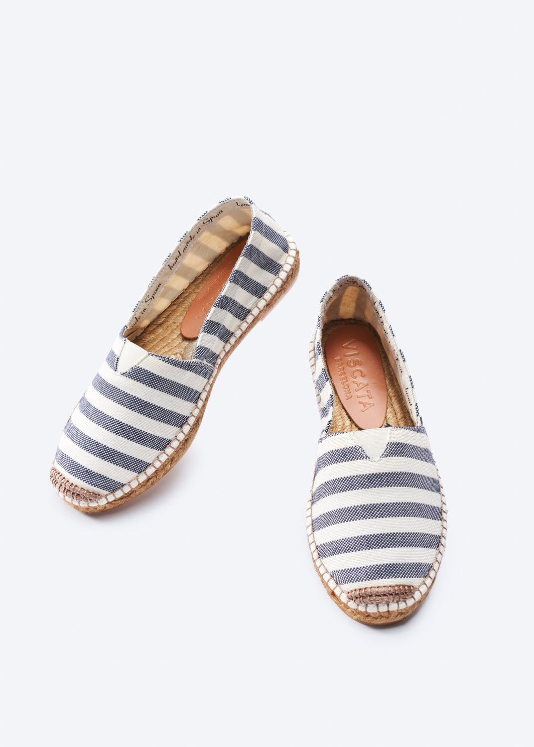 Barceloneta Limited Edition Sailor Stripes Canvas Slip On Women Closed Toe Espadrille Flats