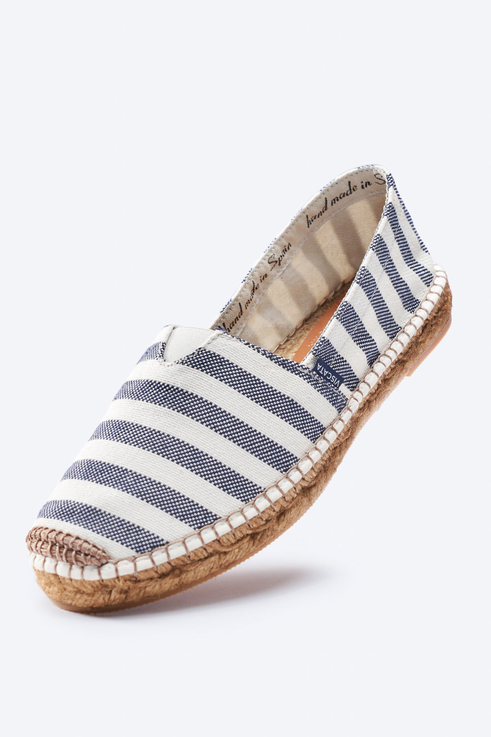 Barceloneta Limited Edition Sailor Stripes Canvas Slip On Women Elastic Closed Toe Espadrille Flats