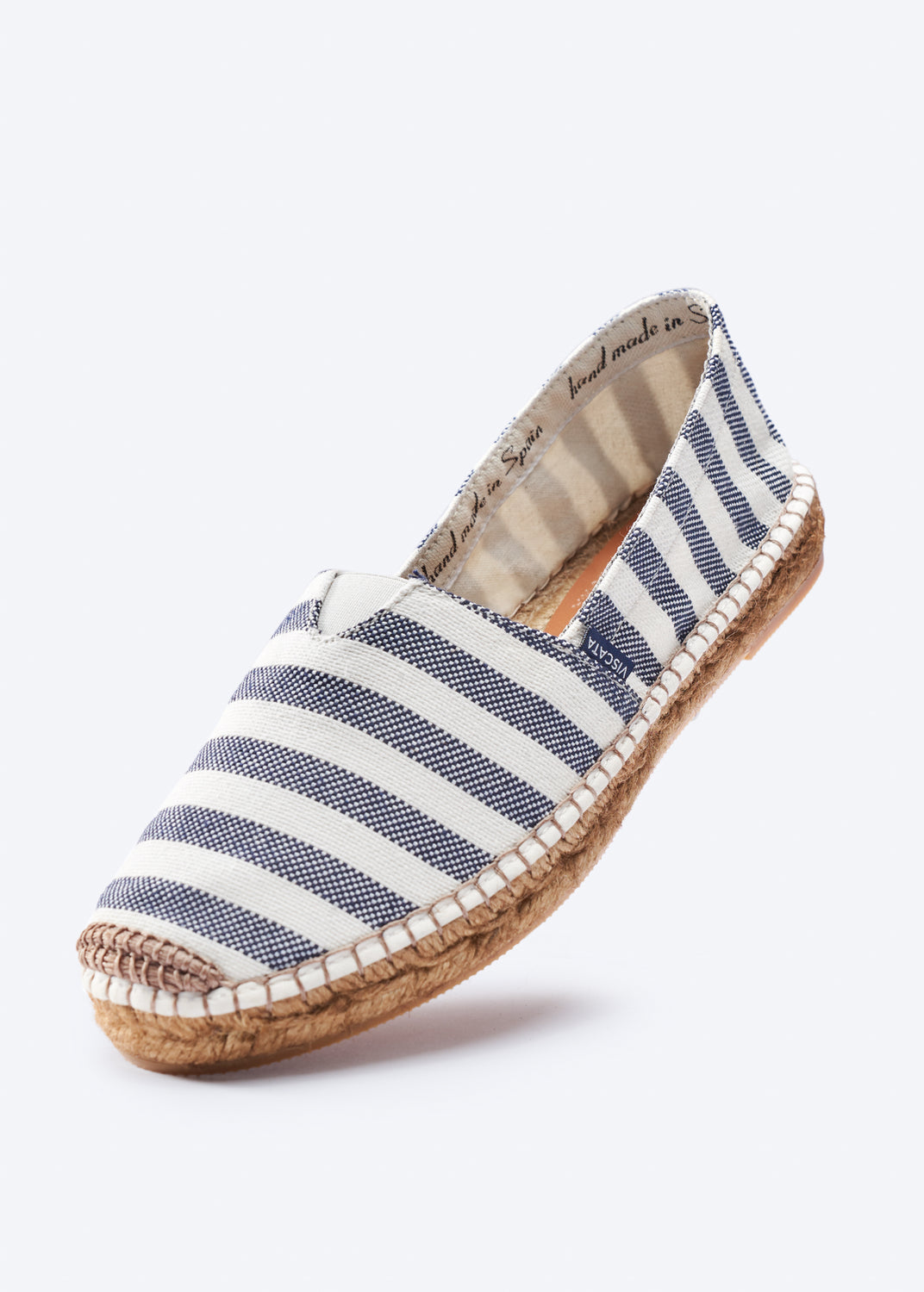 Barceloneta Limited Edition Sailor Stripes Canvas Slip On Women Elastic Closed Toe Espadrille Flats
