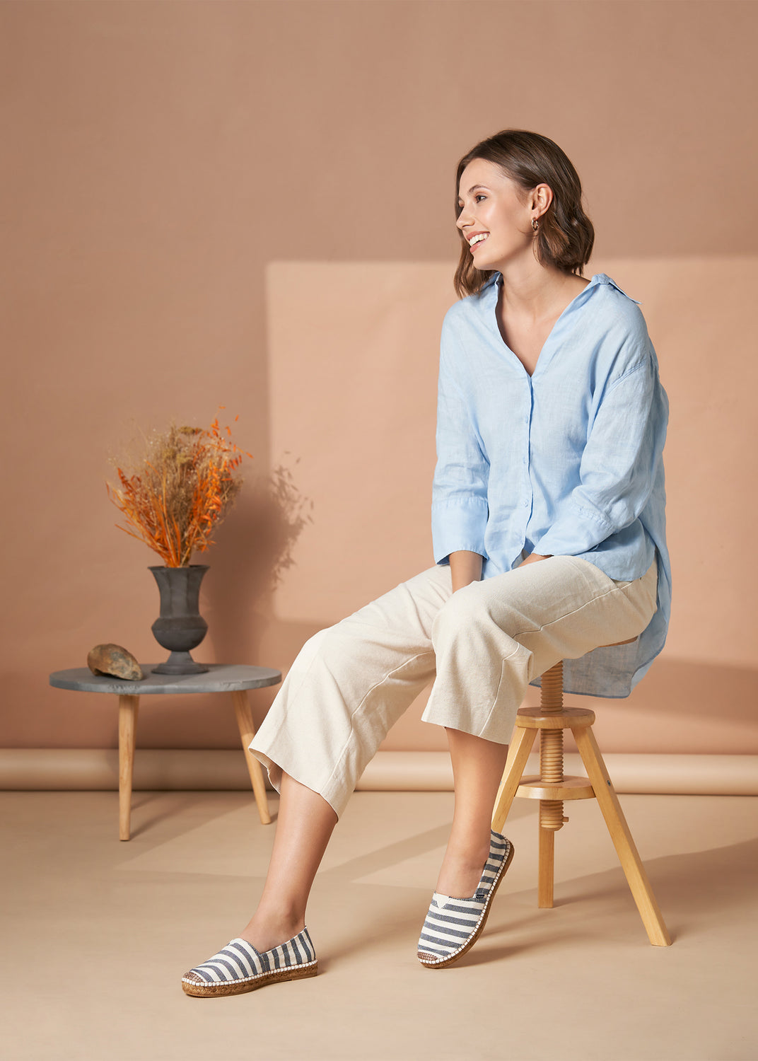 Barceloneta Limited Edition Sailor Stripes Canvas Slip On Women Espadrille Flats Outfit