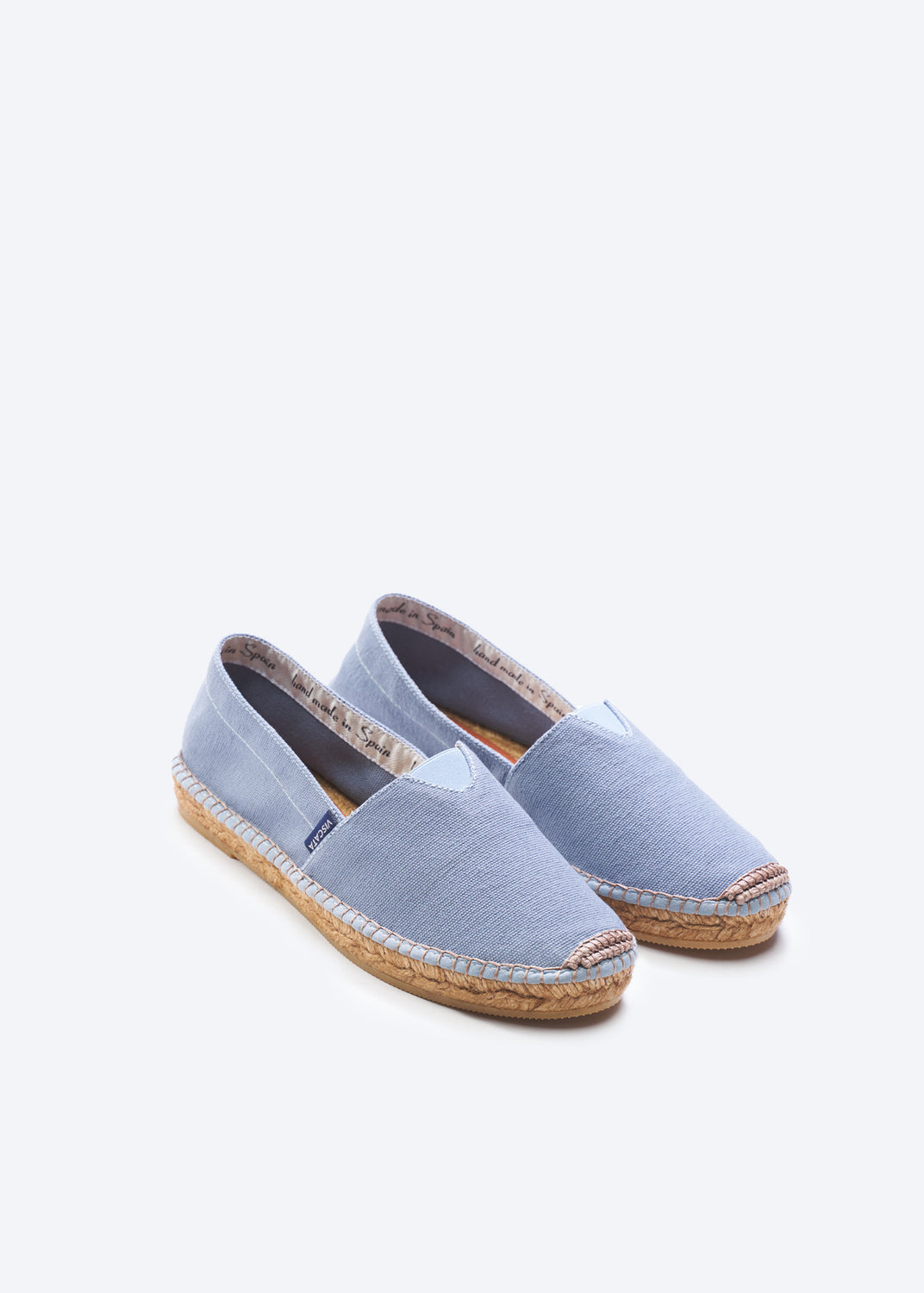 Barceloneta Limited Edition Sky Blue Canvas Slip On Women Closed Toe Espadrille Flats