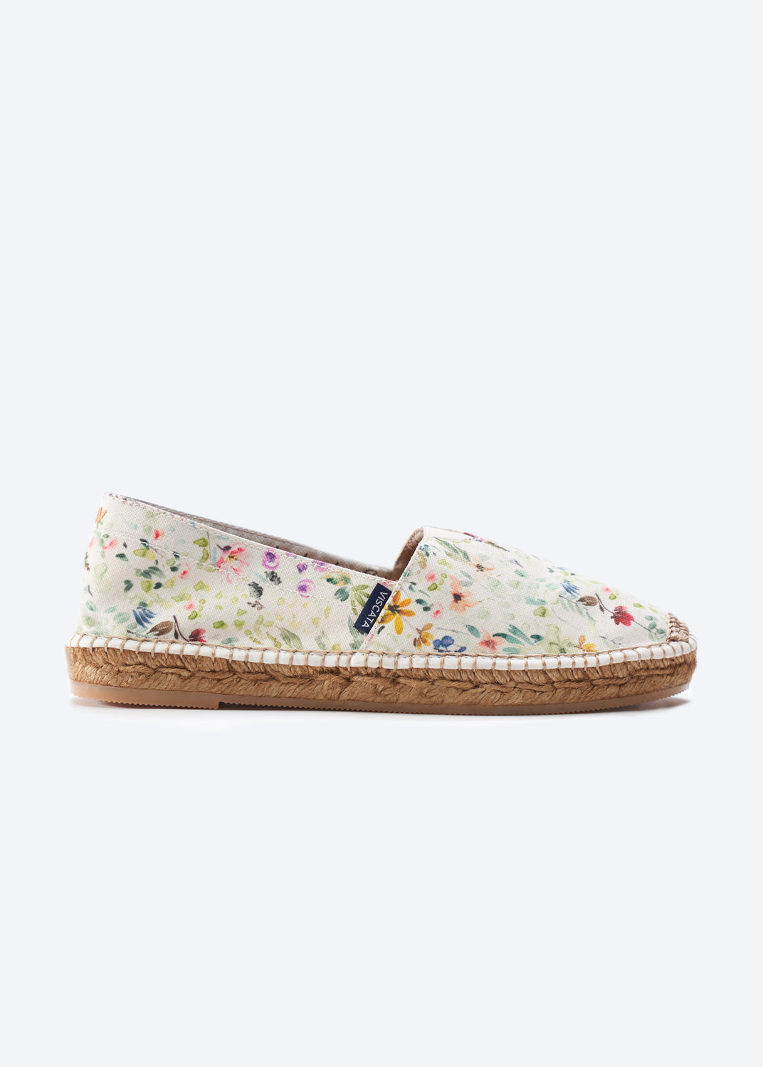 Barceloneta Limited Edition Small Flower Pattern Canvas Slip On Women Espadrille Flat