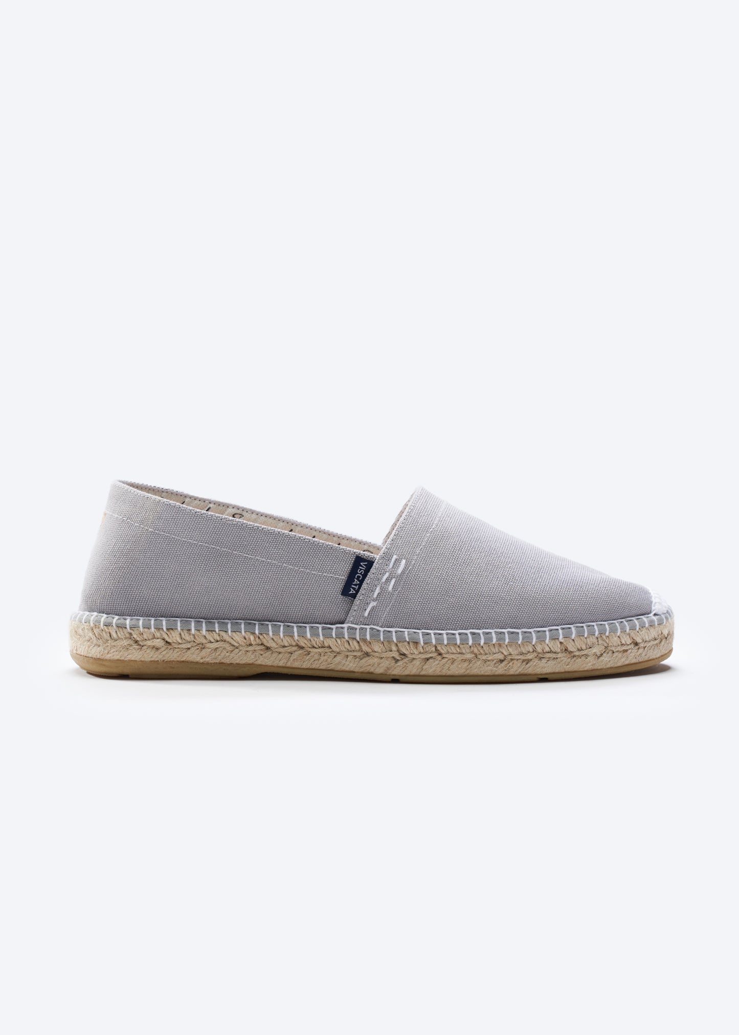 Begur Ash Grey Canvas Slip On Closed Toe Men Espadrille