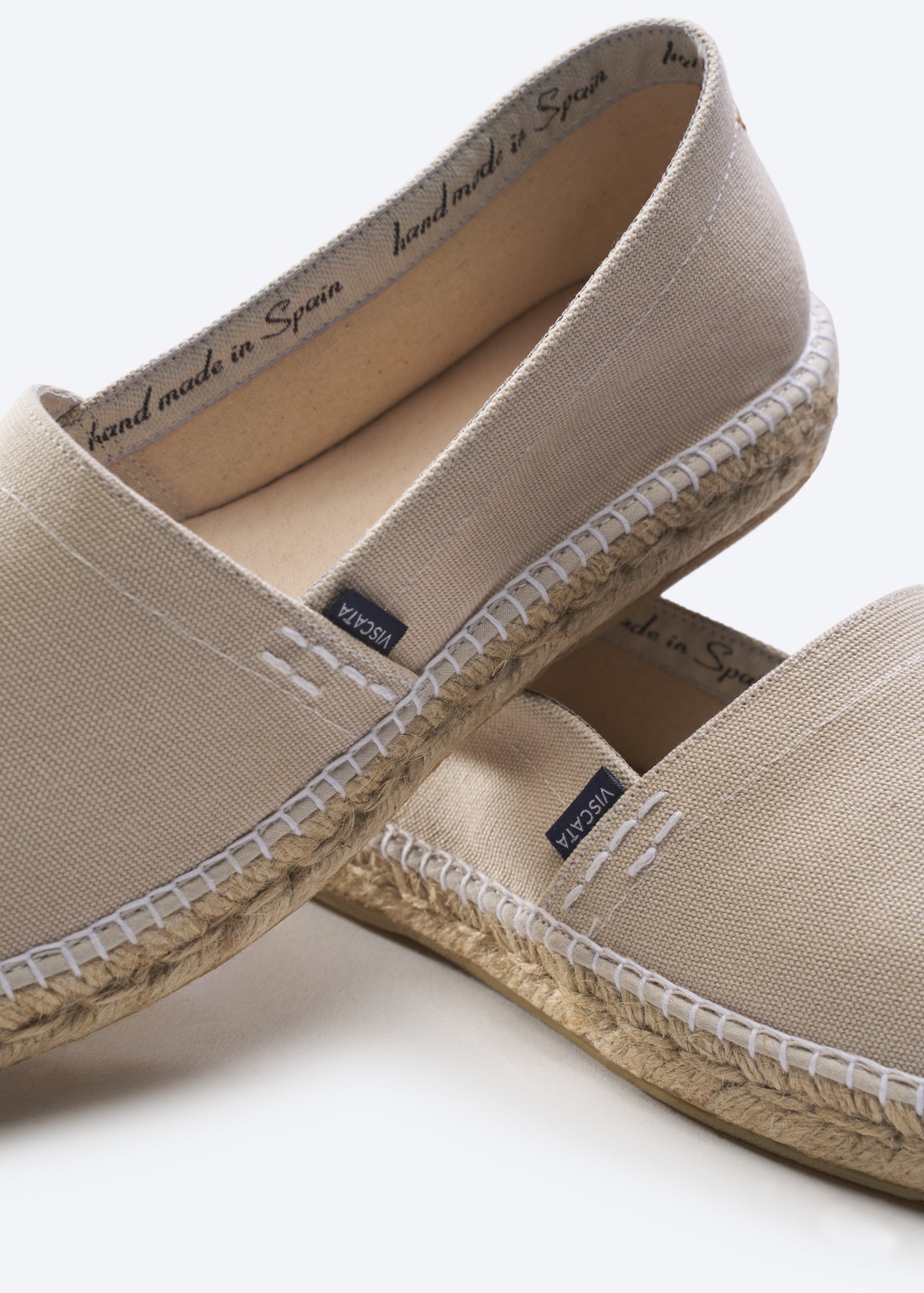Viscata Begur Beige Canvas Slip On Closed Toe Men Espadrille