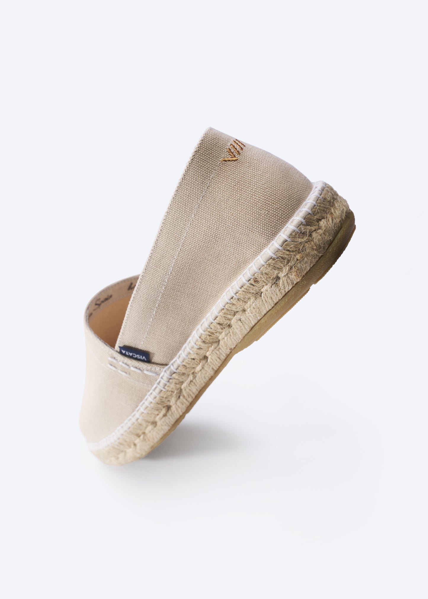Viscata Begur Beige Canvas Slip On Closed Toe Men Espadrille Back Detail