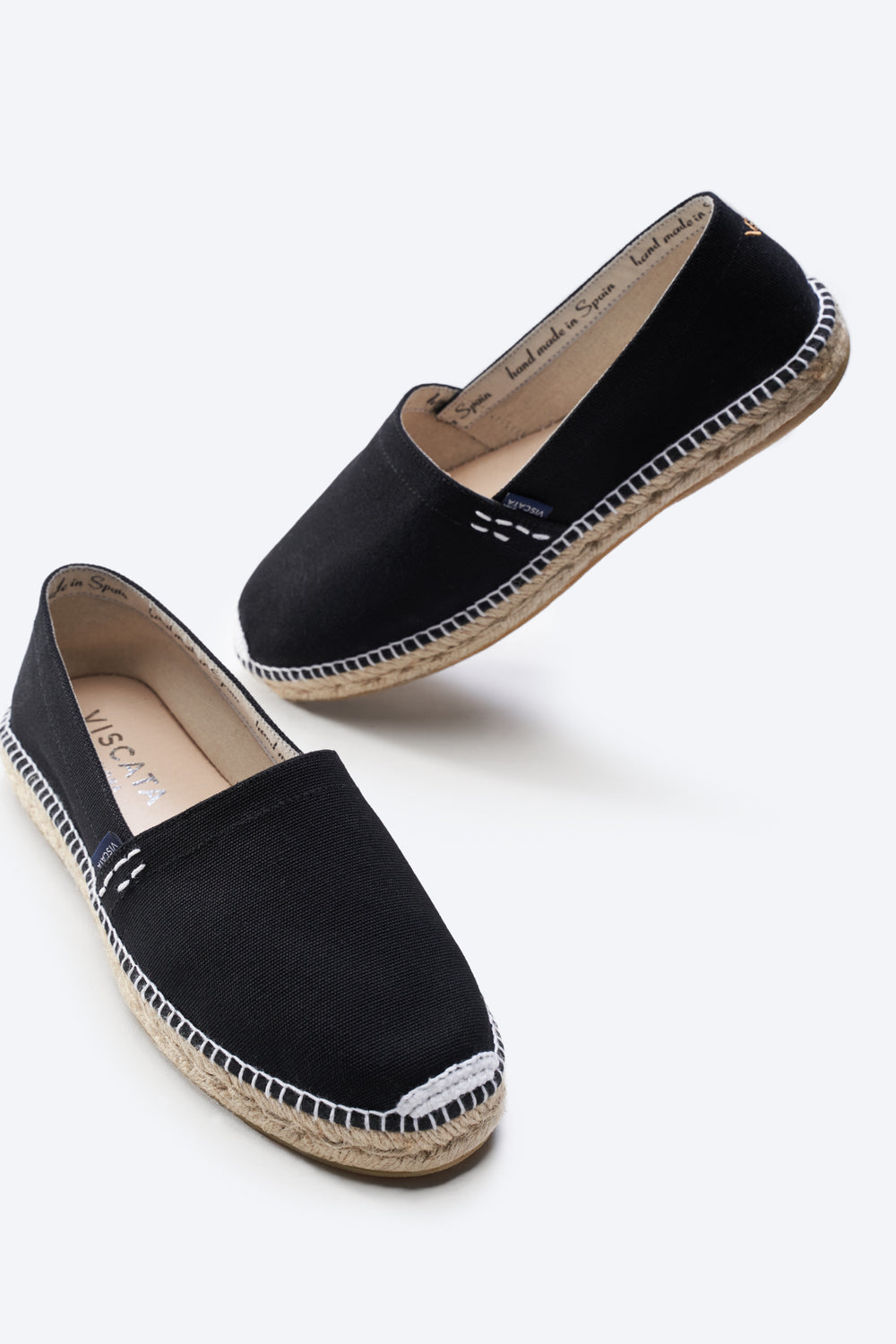 Viscata Begur Black Canvas Slip On Men Espadrille Flats