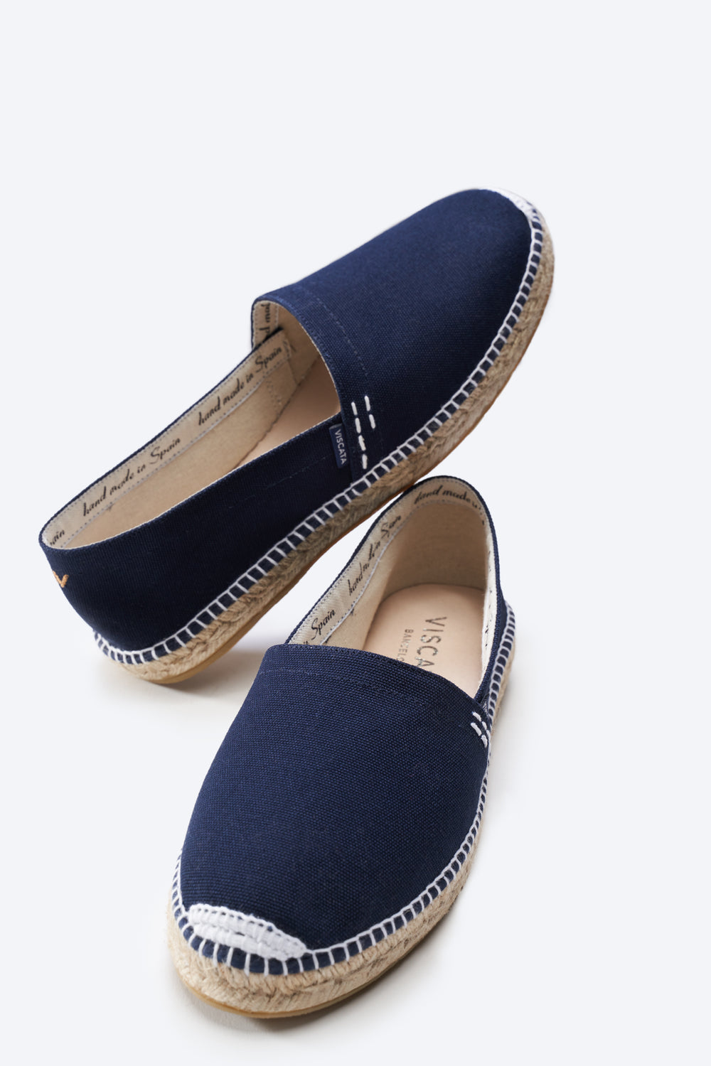 Viscata Begur Navy Blue Canvas Slip On Closed Toe Men Espadrilles