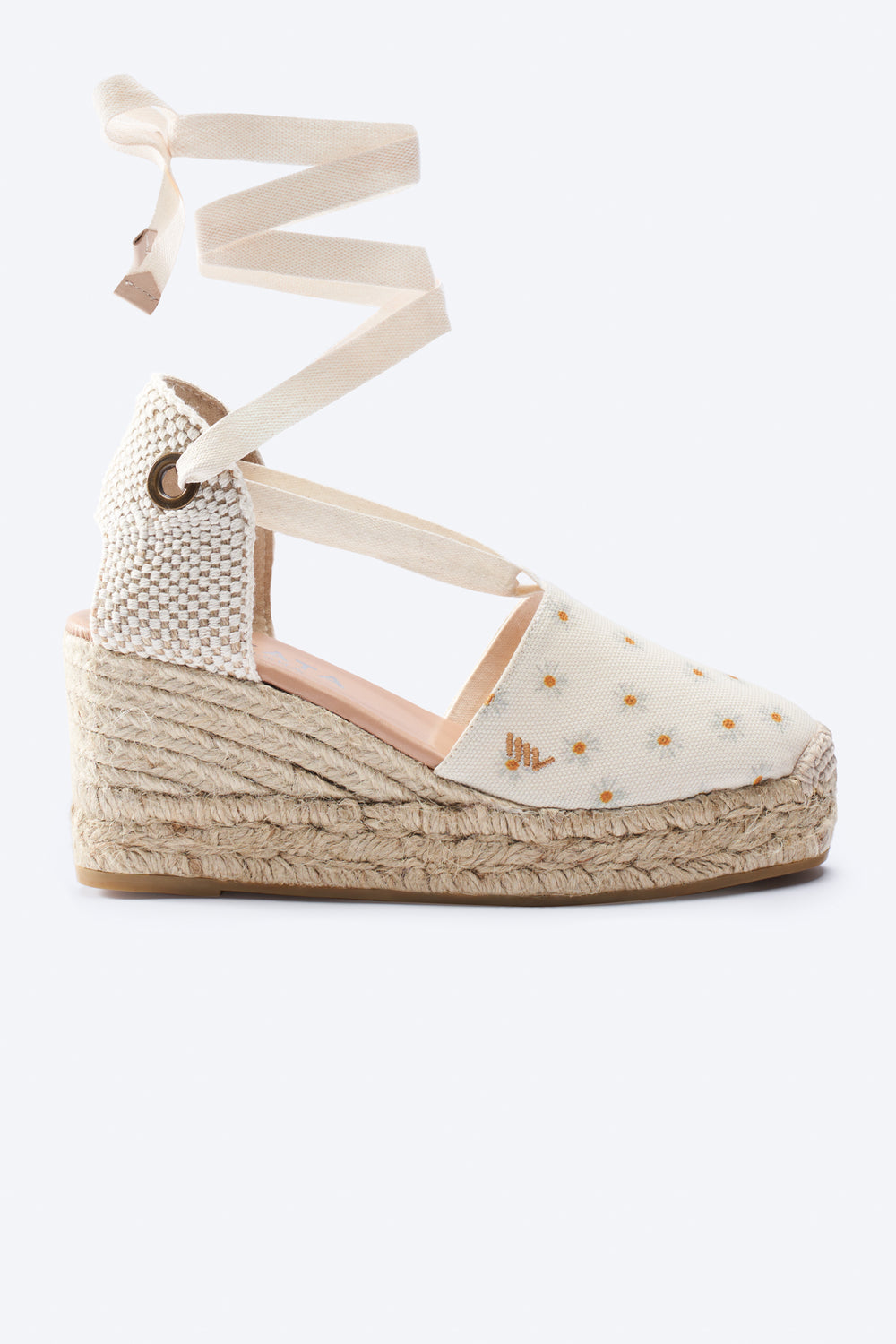 Bisbe Limited Edition Daisy Canvas Lace Up Women Espadrille Wedge