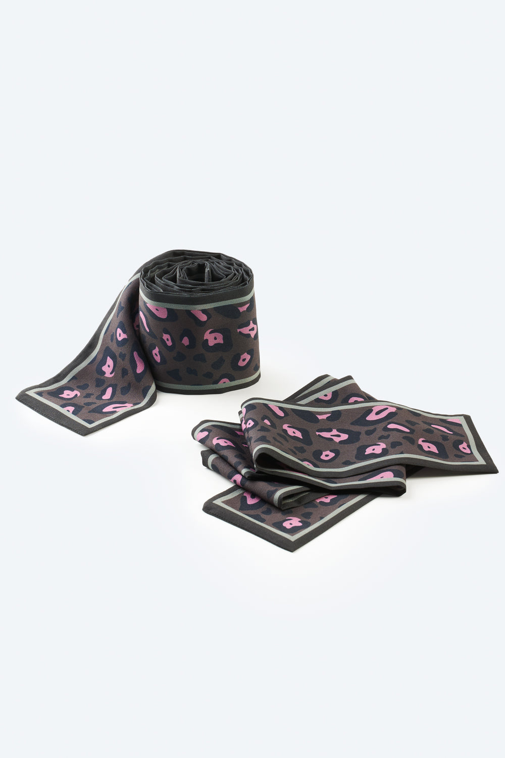 Caleta Leopard Dark Brown with Pink Ankle Shoe Lace