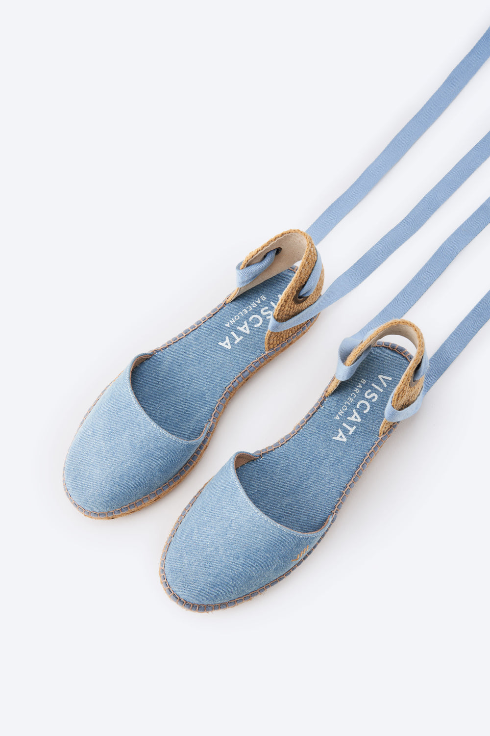 Candell Limited Edition Light Denim Canvas Lace up Espadrille Flats