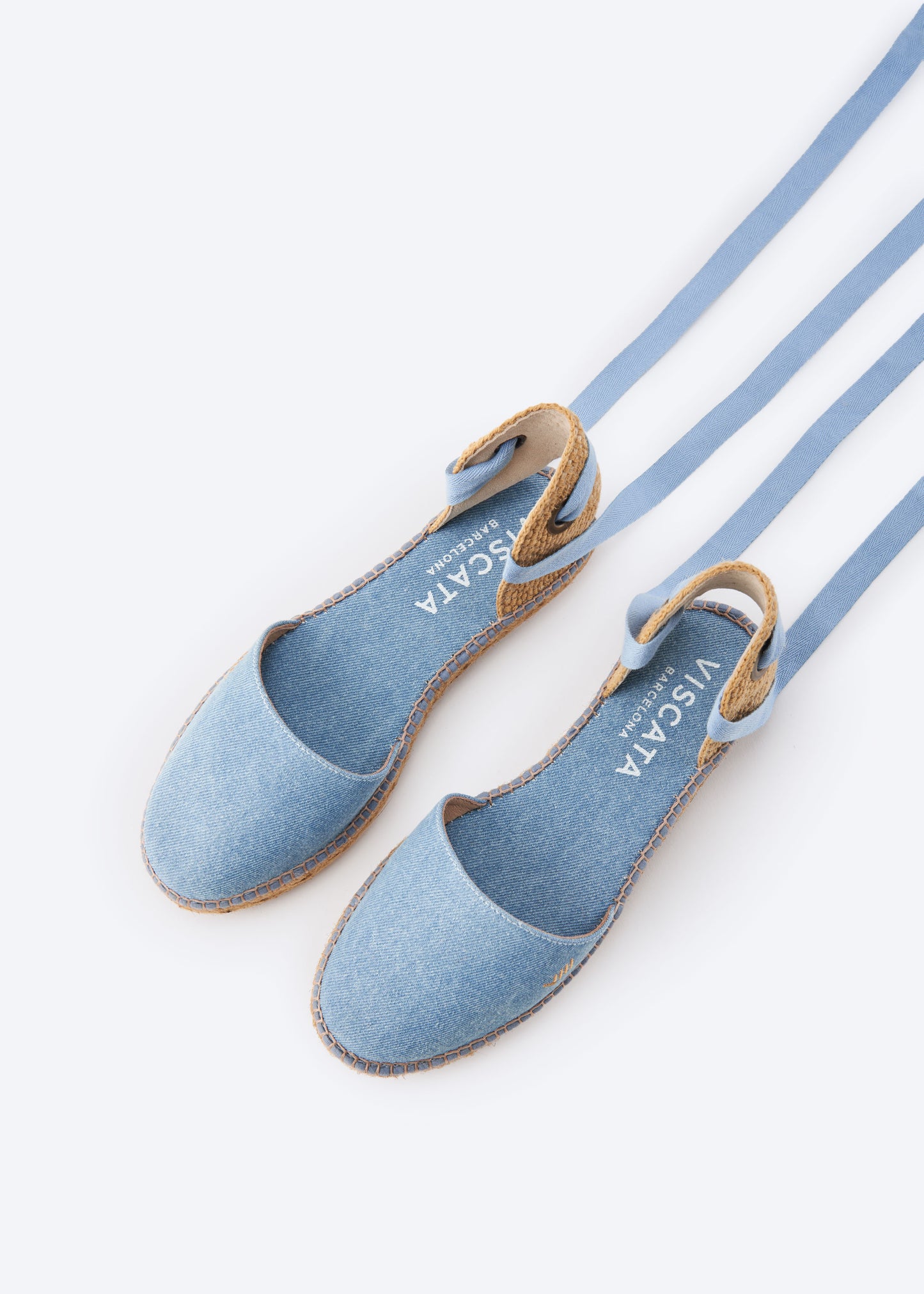 Candell Limited Edition Light Denim Canvas Lace up Espadrille Flats