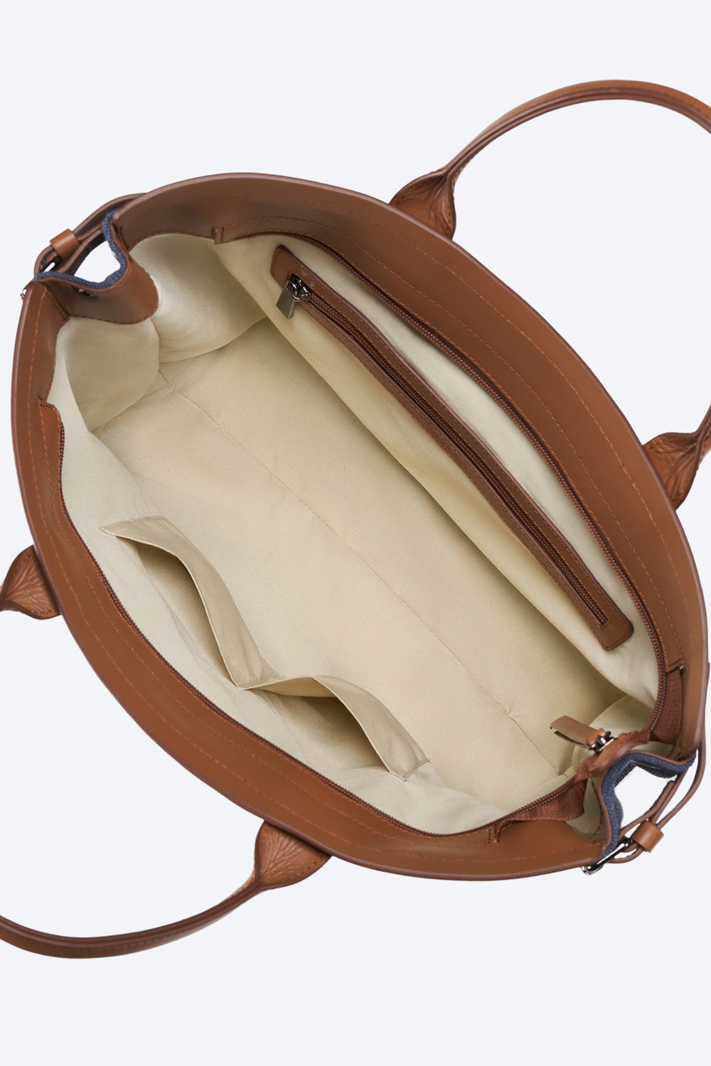Interior of Viscata's Cannes Navy Blue Women Large Canvas Handbag
