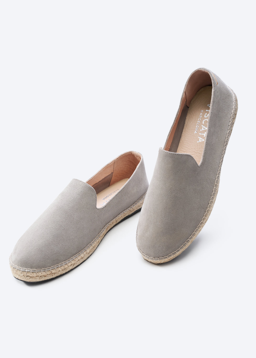 Capsasal Ash Grey Suede Slippers Men Espadrille