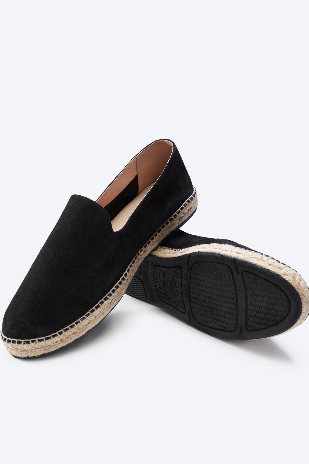 Capsasal Black Suede Slipper Jute Espadrilles